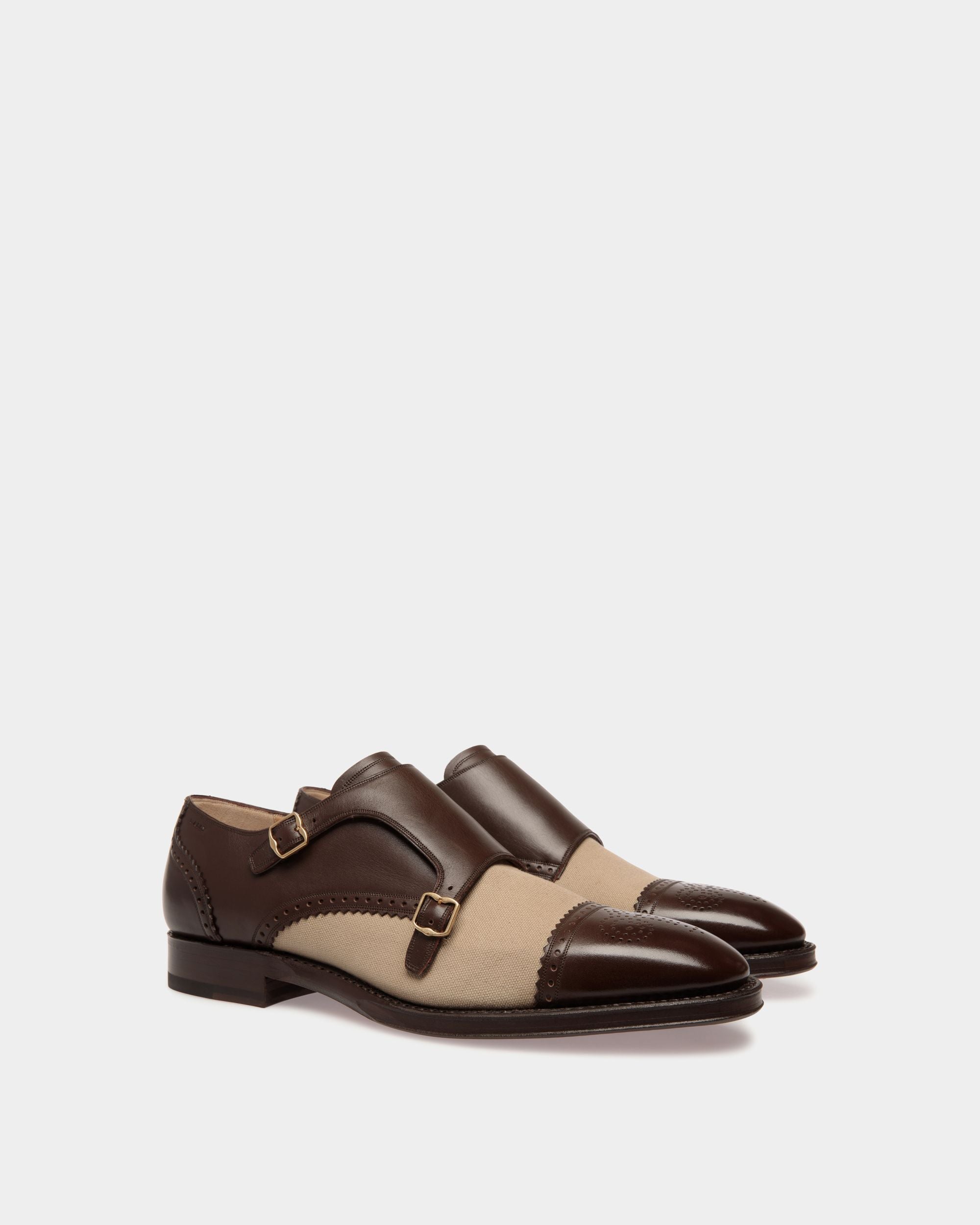 Zapato Monk Scribe De Piel Y Tela - Hombre - Bally - 02