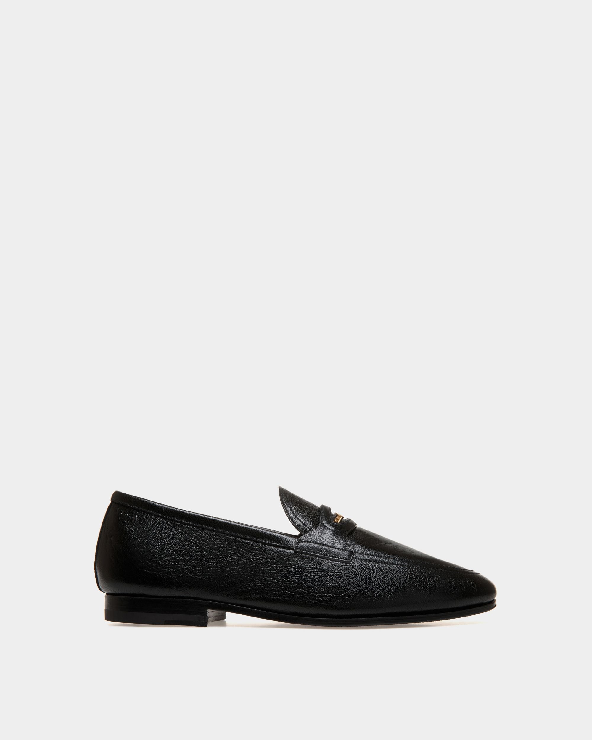Mocasín Plume De Piel Granulada Negra - Hombre - Bally - 01