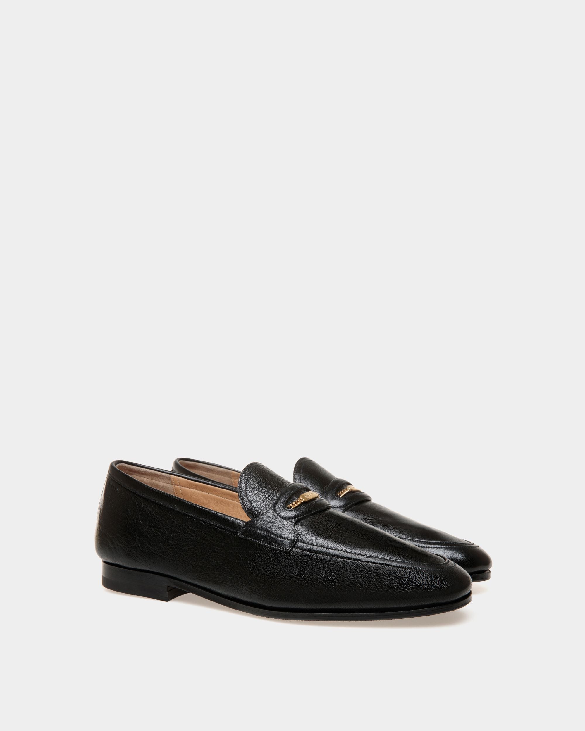 Mocasín Plume De Piel Granulada Negra - Hombre - Bally - 02