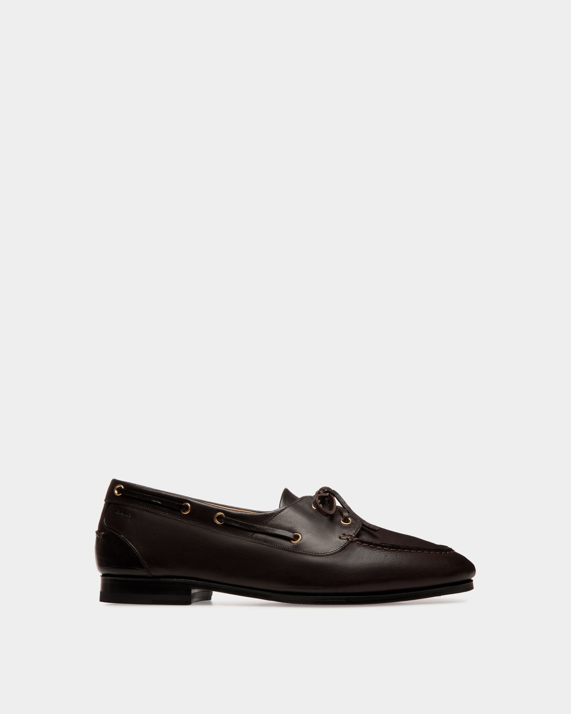 Mocasín Plume De Piel Marrón Oscuro - Hombre - Bally - 01