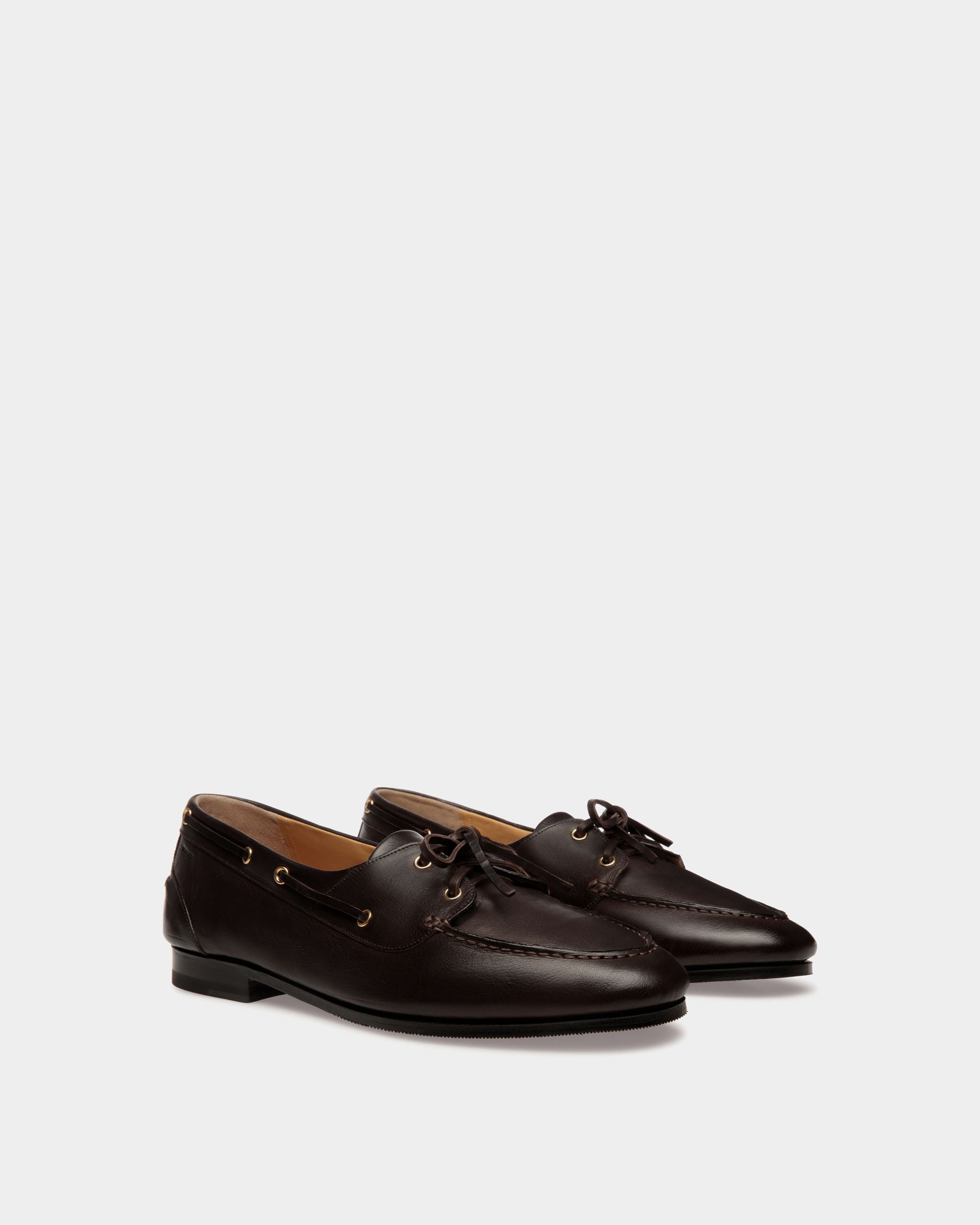 Mocasín Plume De Piel Marrón Oscuro - Hombre - Bally - 02