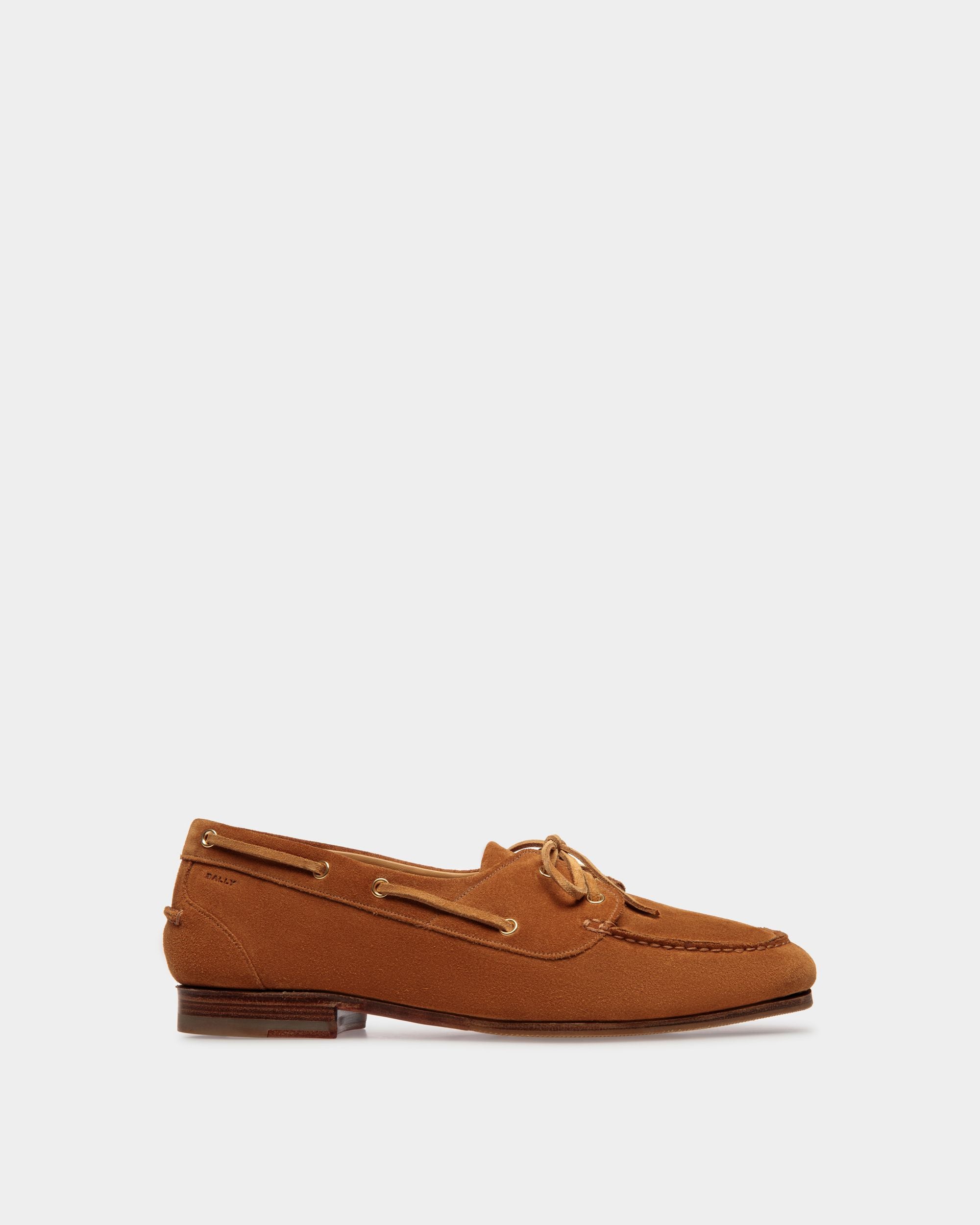 Plume Moccasin in Brown Suede - Men's - Bally - 01
