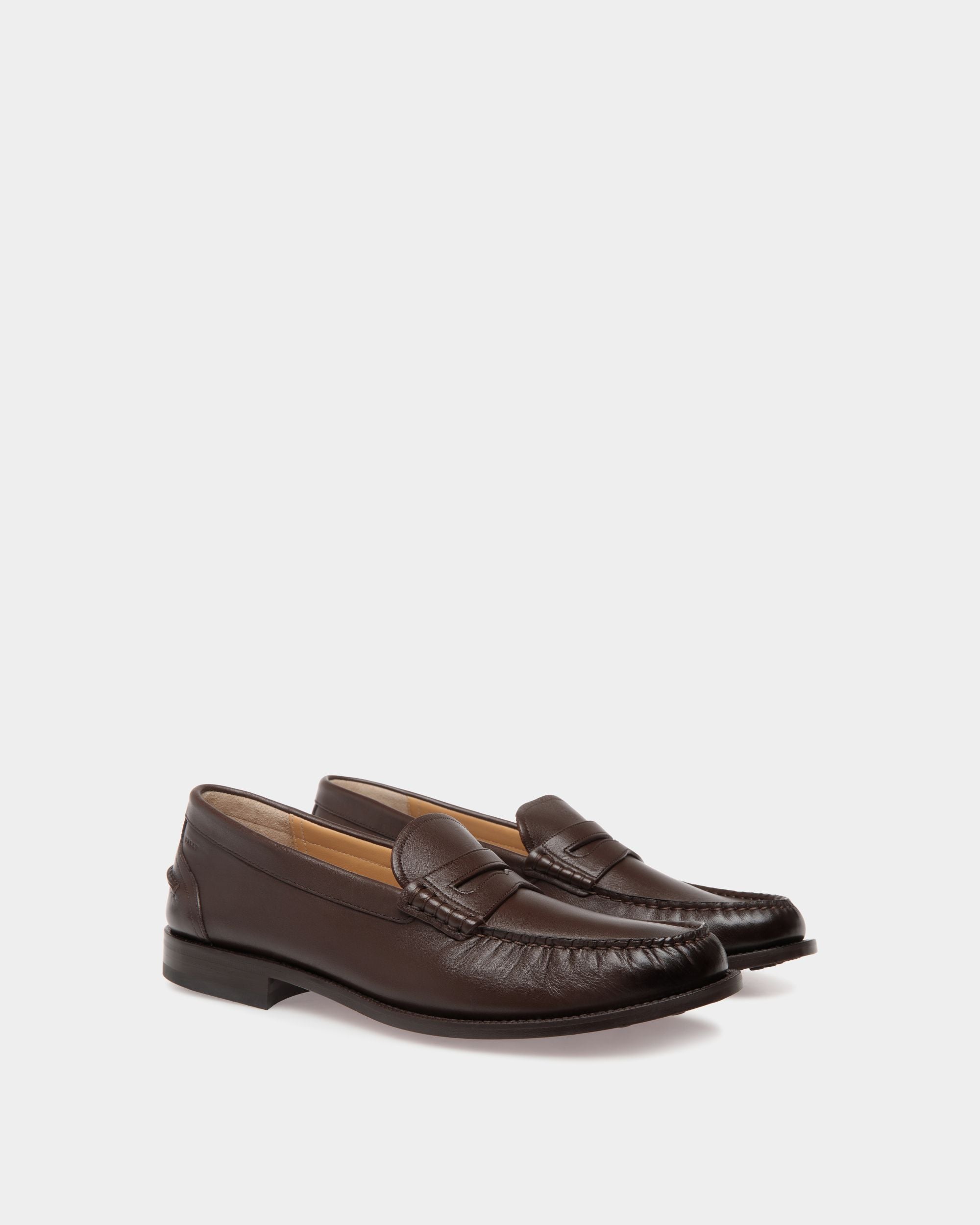 Oregon Moccassins In Brown Leather - Men's - Bally - 02