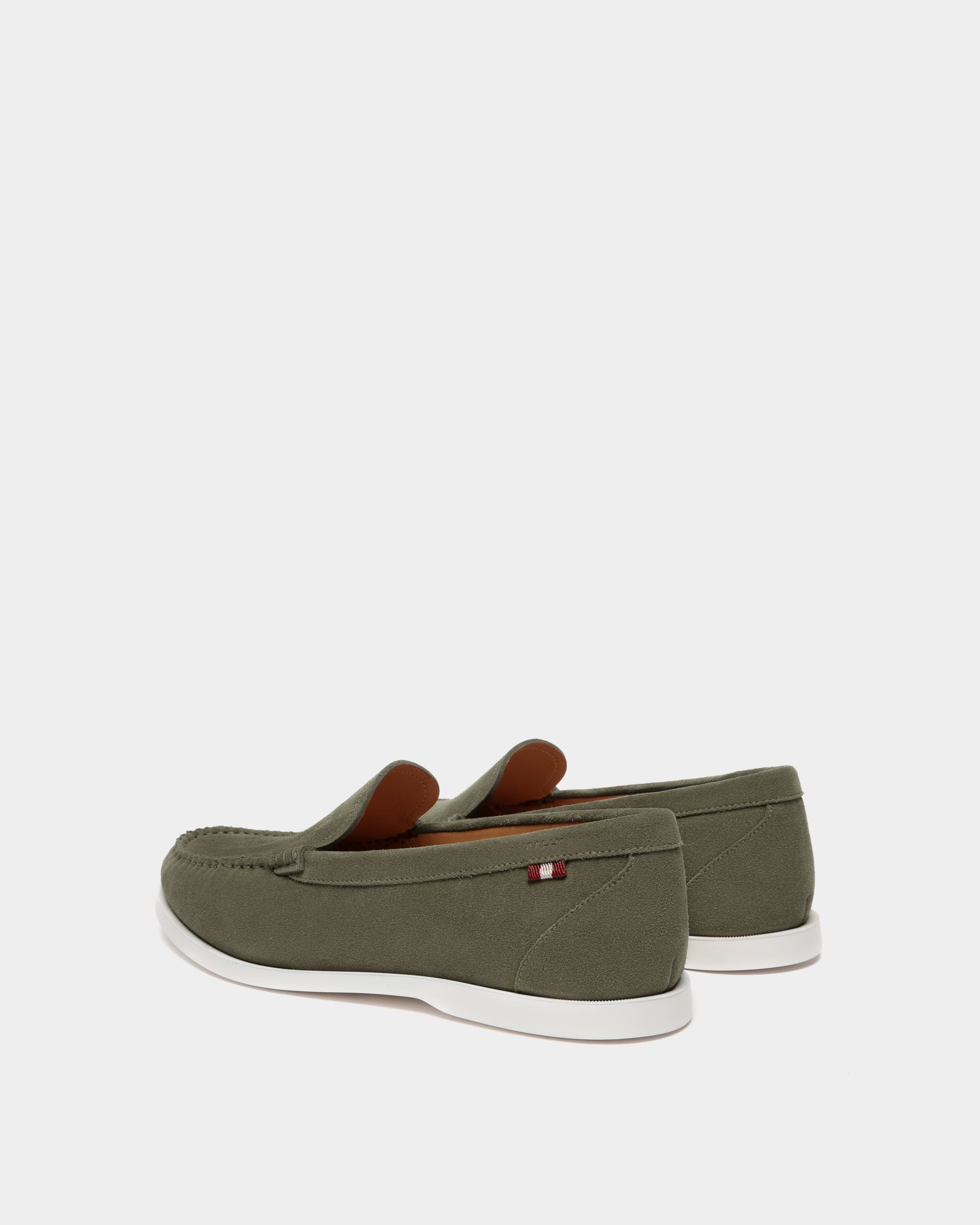 Nelson Loafer In Olive Green Suede - Men's - Bally - 04