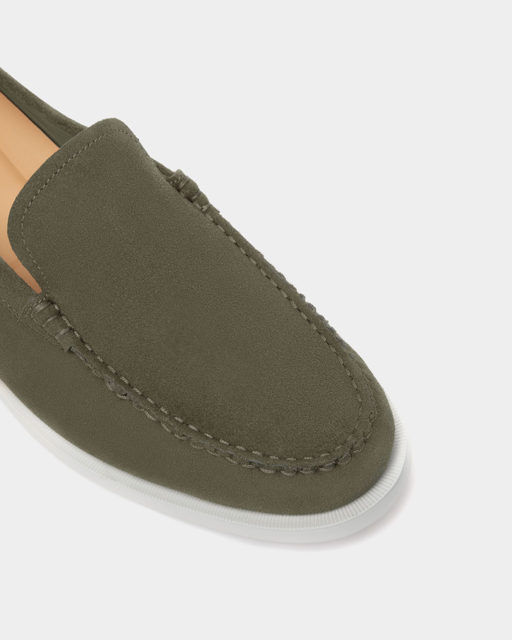 Nelson Loafer In Olive Green Suede - Men's - Bally - 05