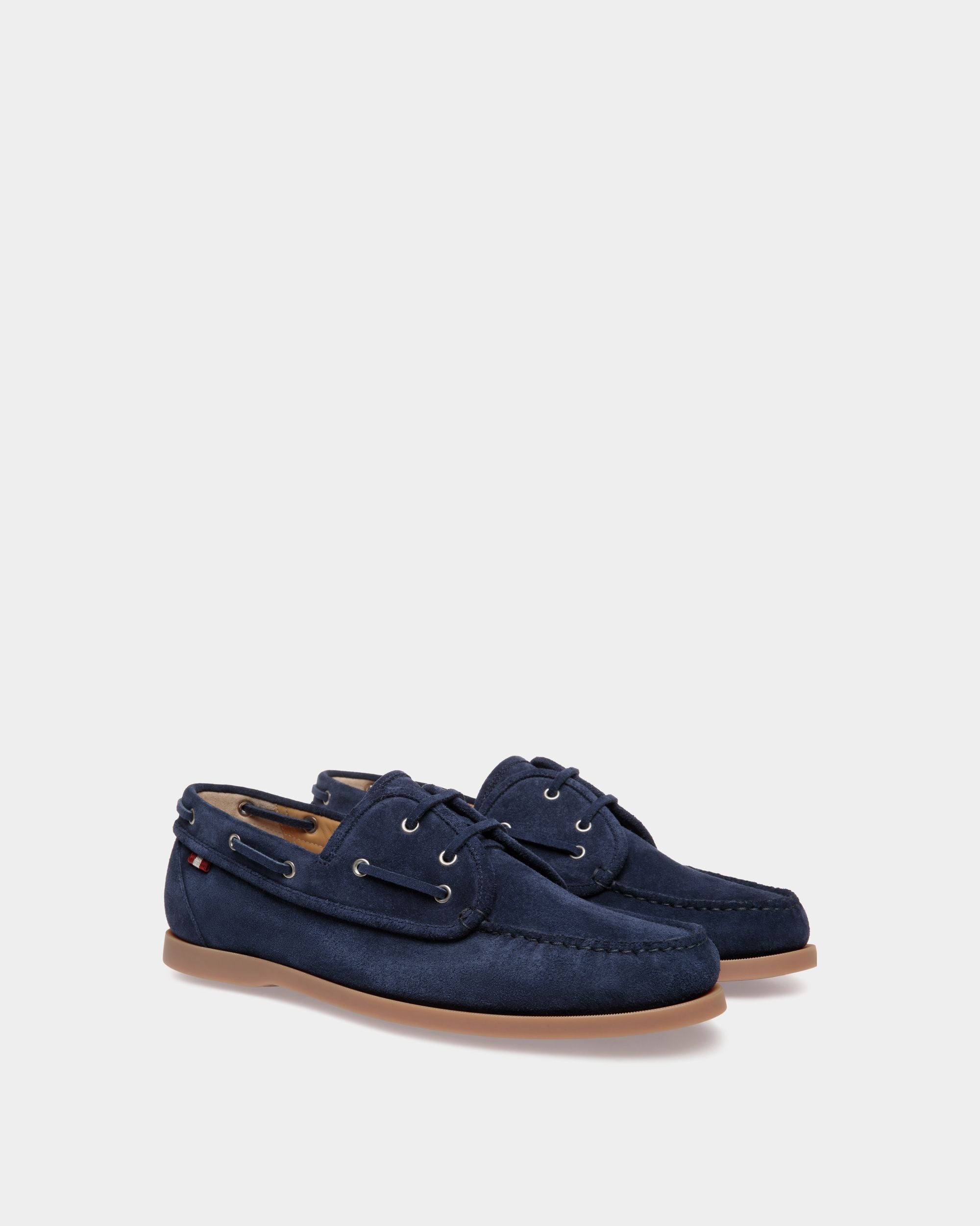 Nelson Moccassins In Blue Leather - Men's - Bally - 02