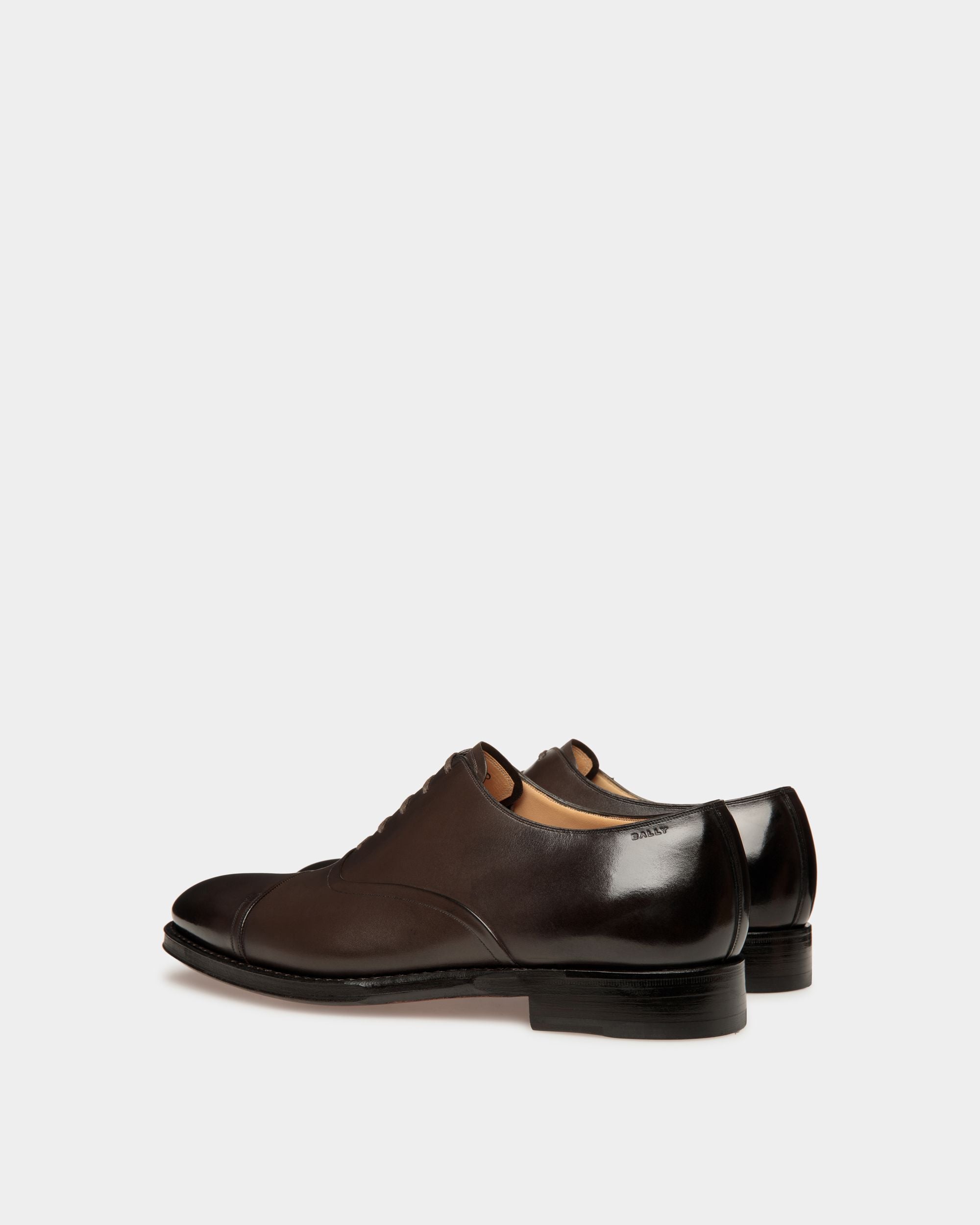 Scribe Un Oxford in Ebony Leather - Men's - Bally - 04