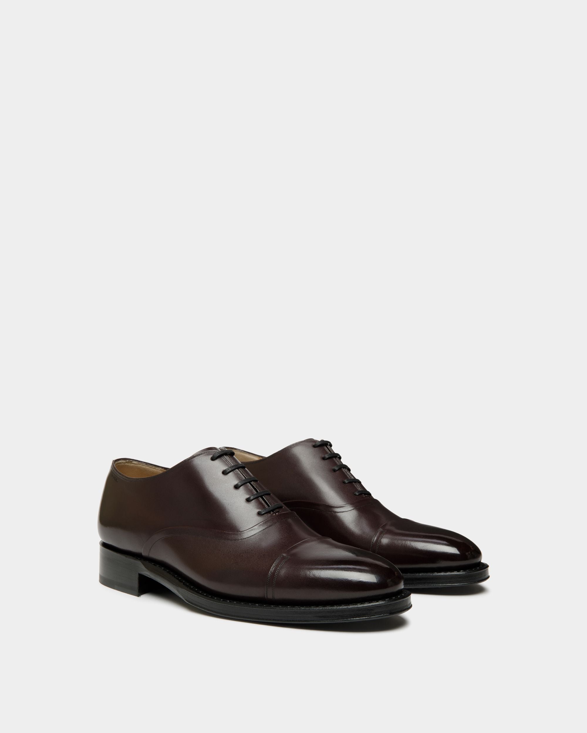 Zapato Oxford Scribe Un De Piel Burdeos Oscuro - Hombre - Bally - 03