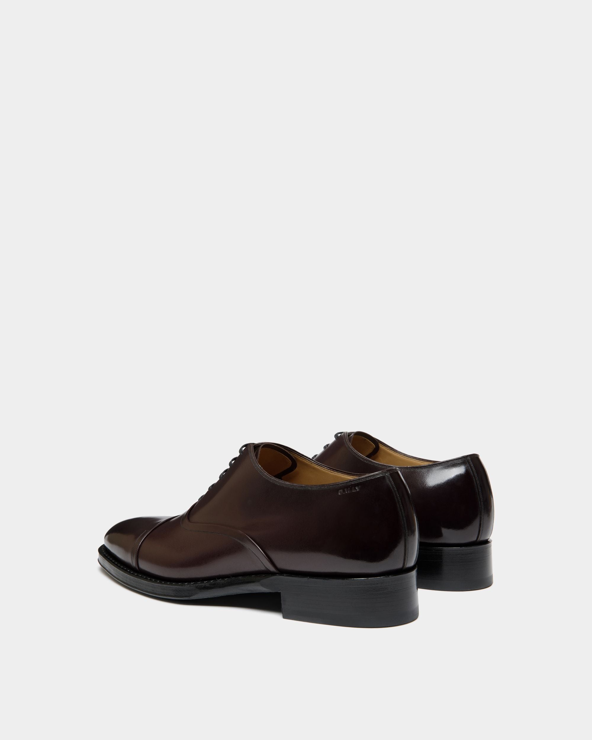 Zapato Oxford Scribe Un De Piel Burdeos Oscuro - Hombre - Bally - 04