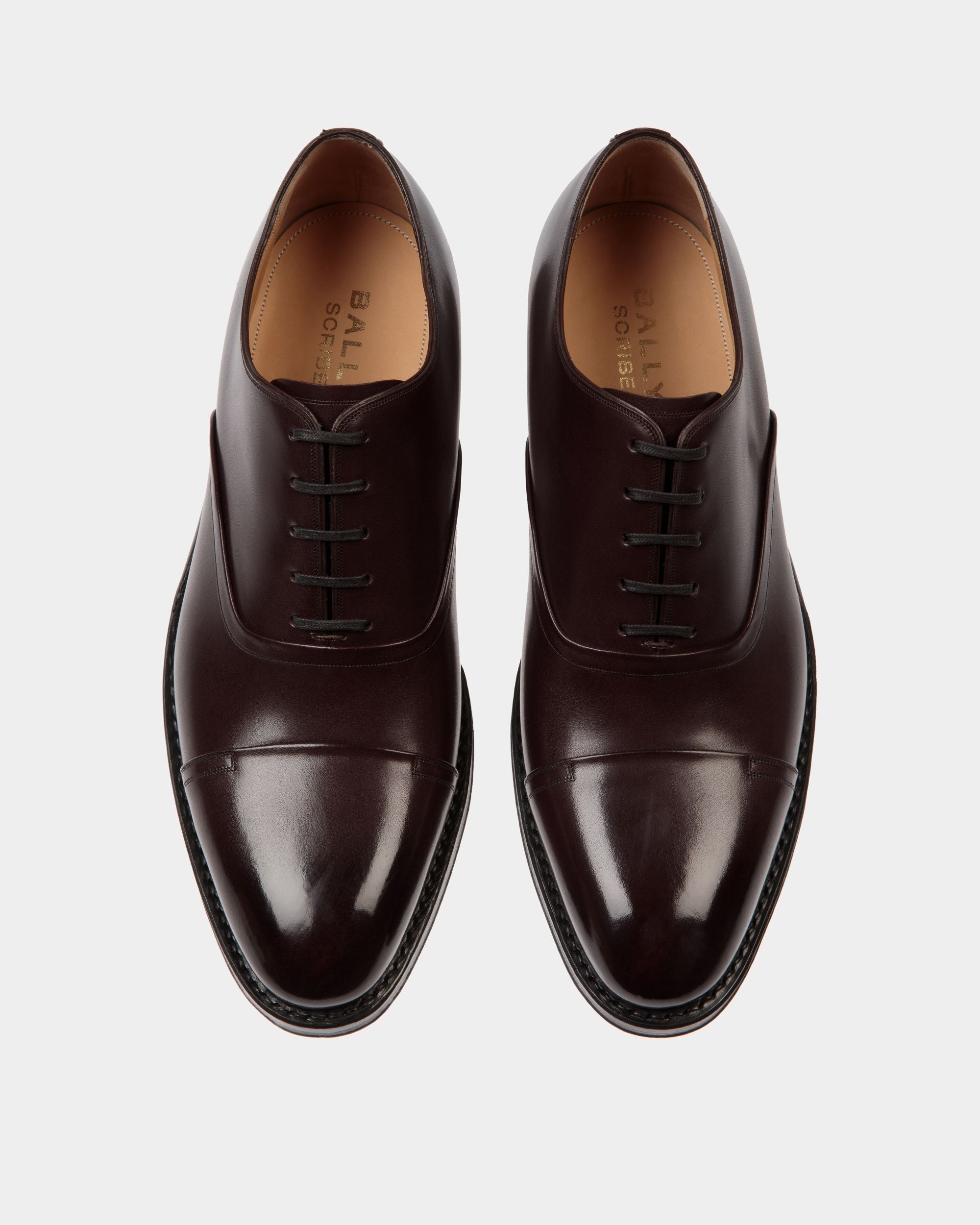 Zapato Oxford Scribe Un De Piel Burdeos Oscuro - Hombre - Bally - 05