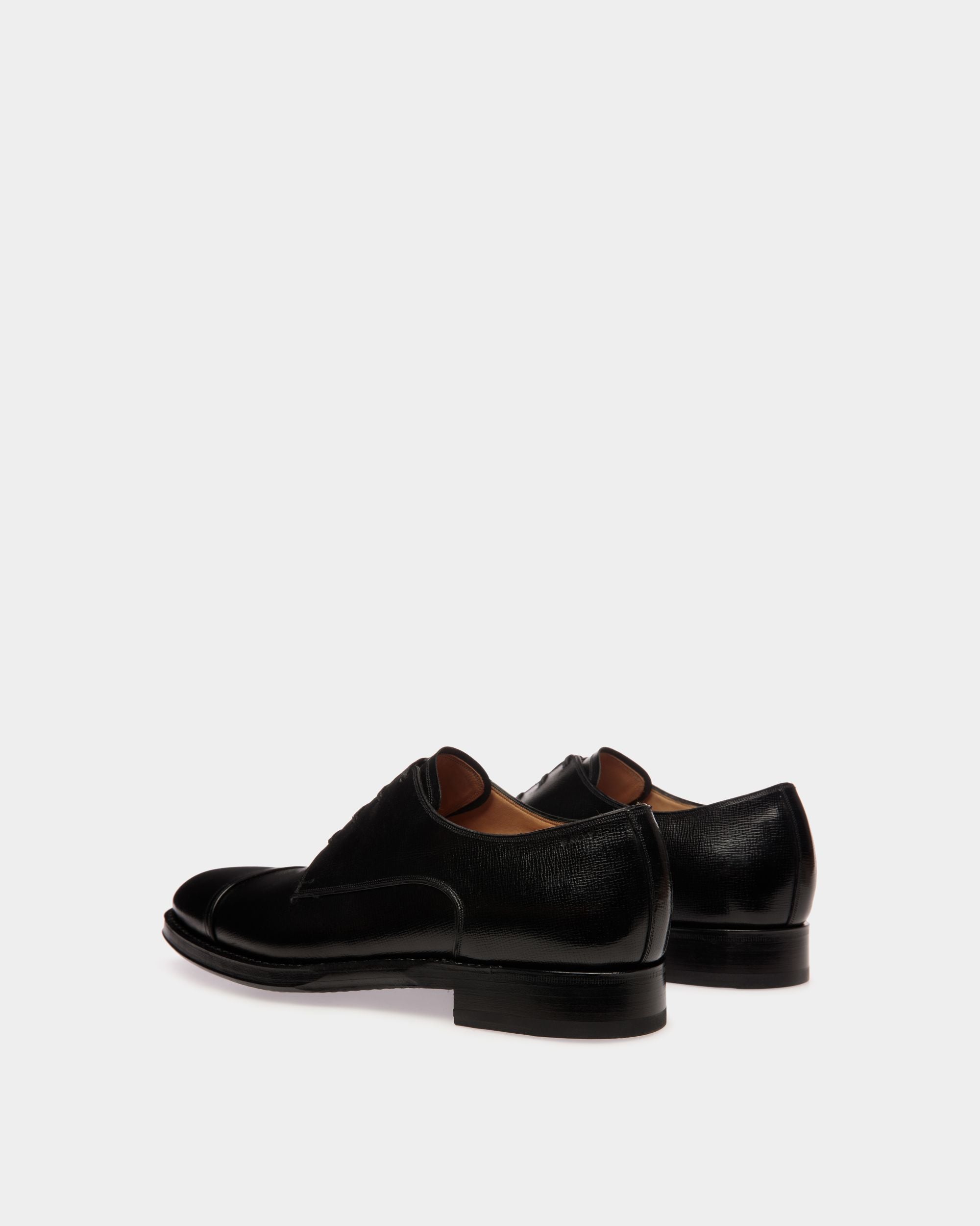 Scribe Un Derby in Black Grained Leather - Men's - Bally - 03
