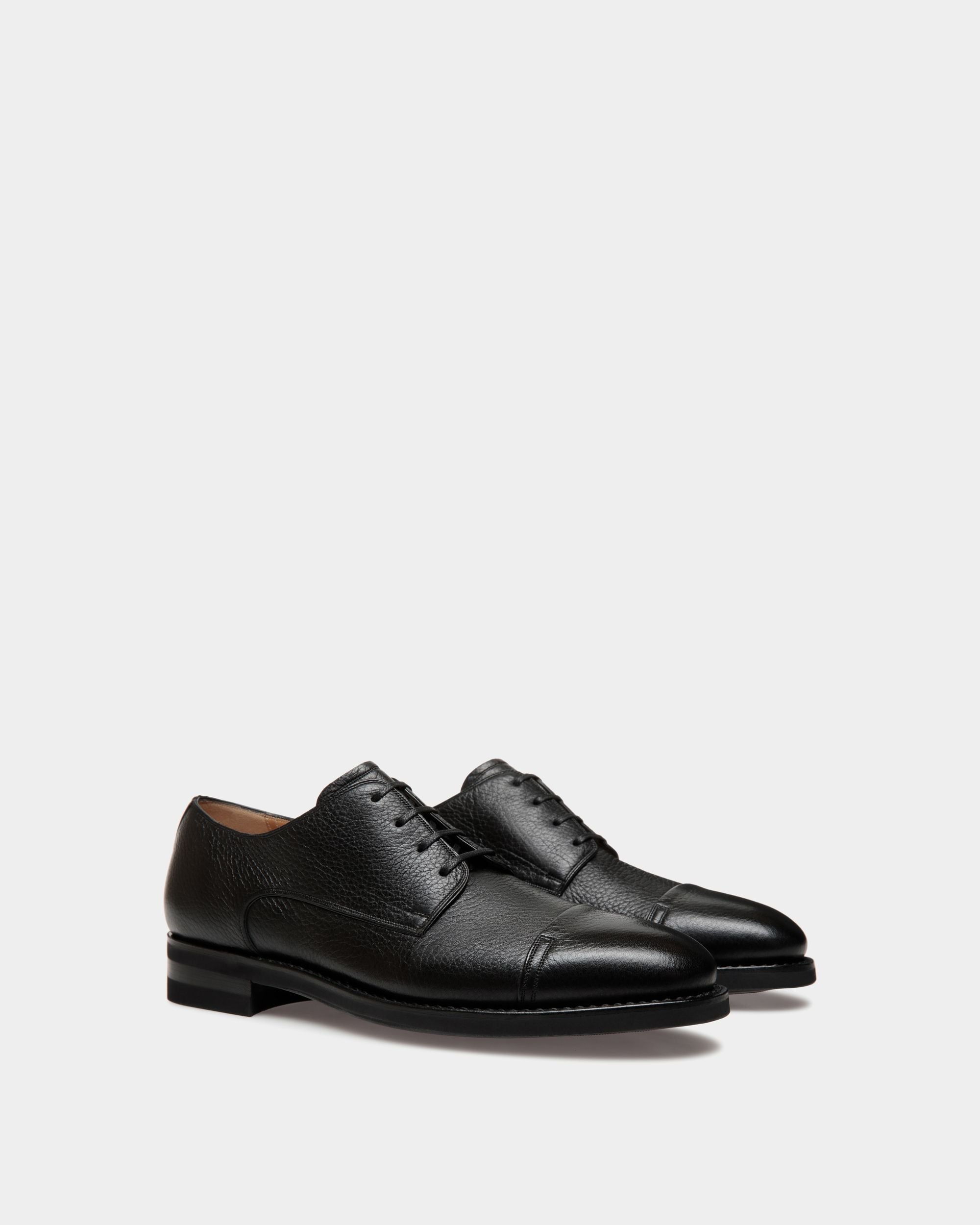Zapato Derby Scribe Un De Piel De Ciervo Negra - Hombre - Bally - 02