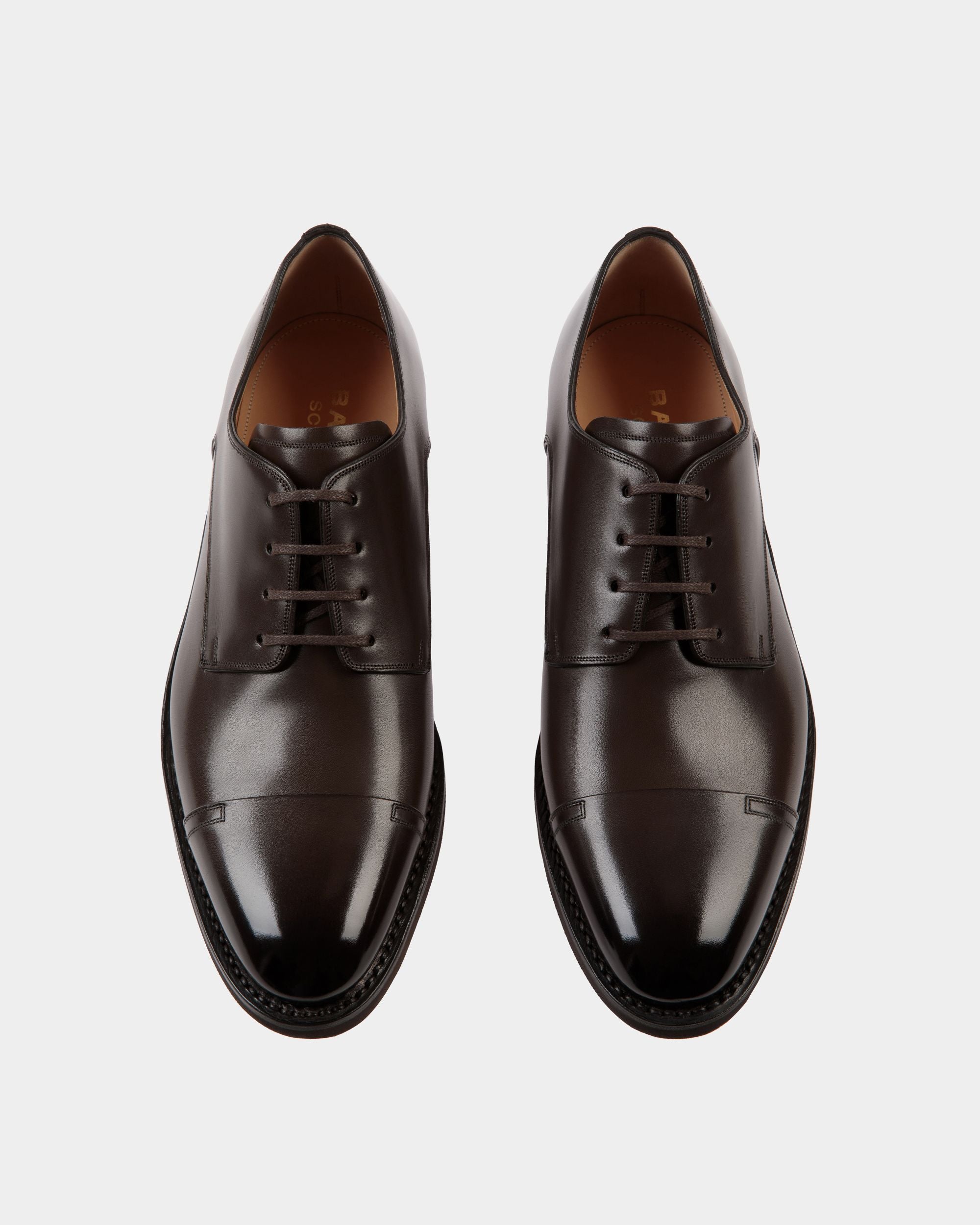Scribe Un Derby in Ebano Leather - Hombre - Bally - 04