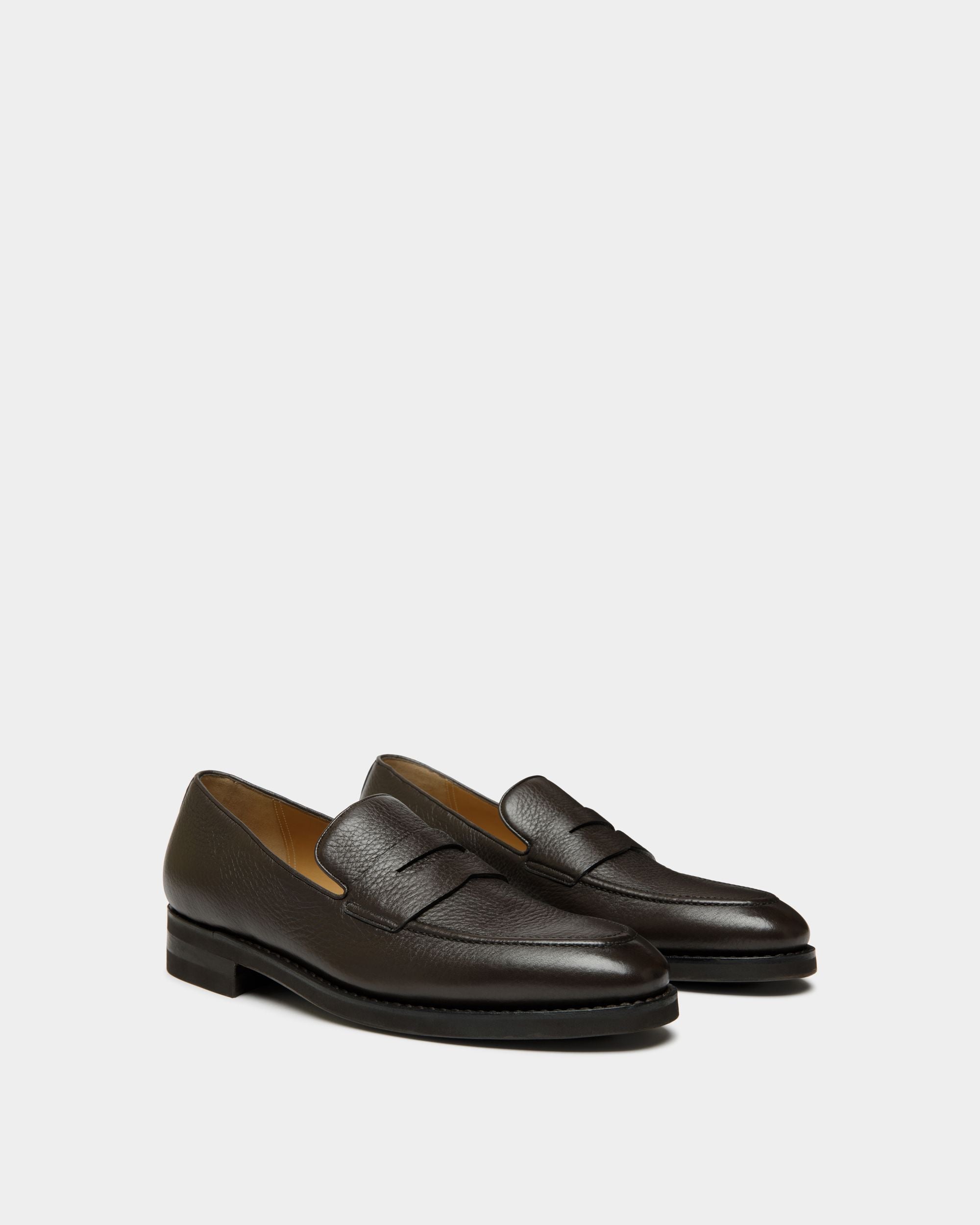 Scribe Un Loafer in Ebano Deer Leather - Hombre - Bally - 02
