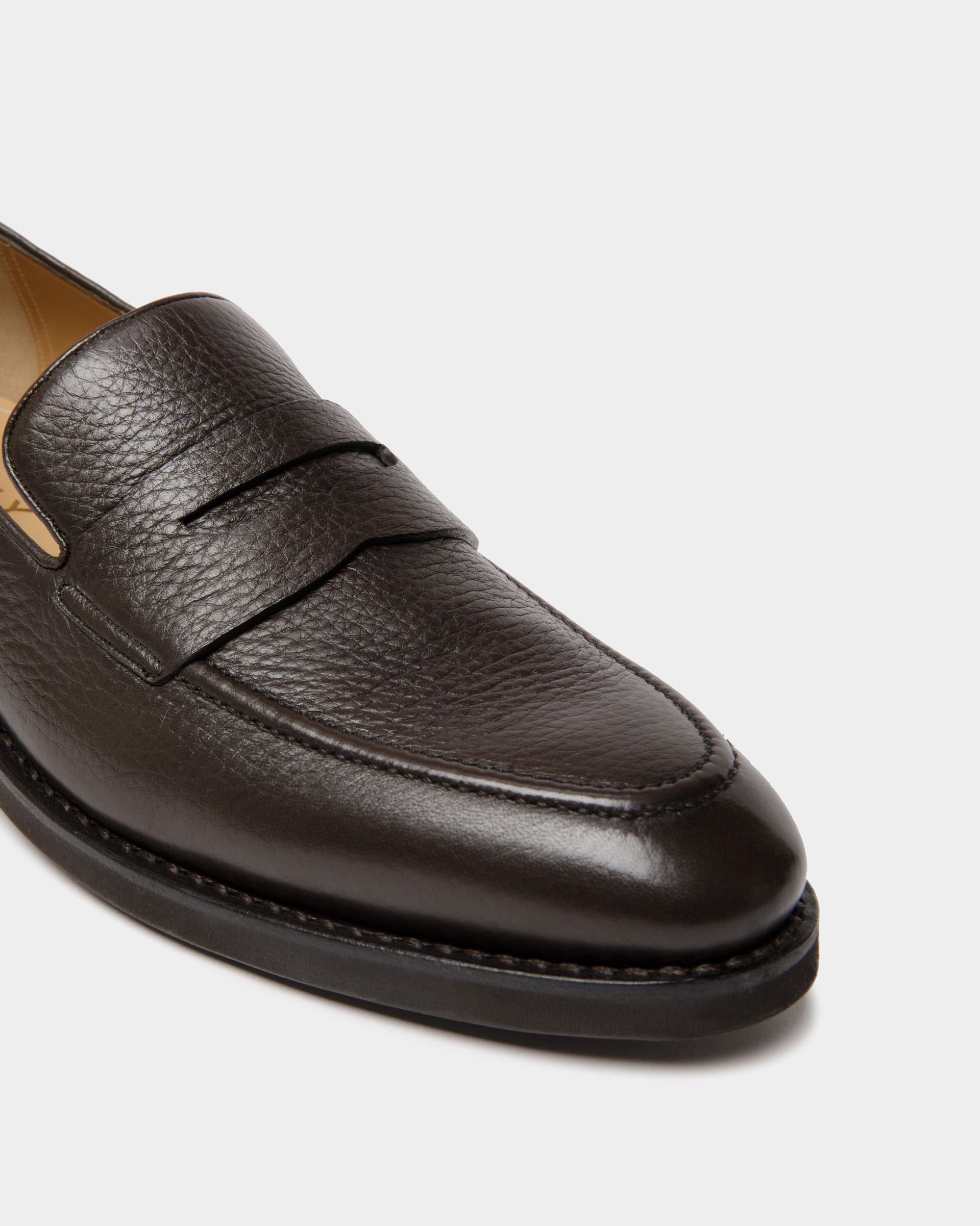Scribe Un Loafer in Ebano Deer Leather - Hombre - Bally - 05