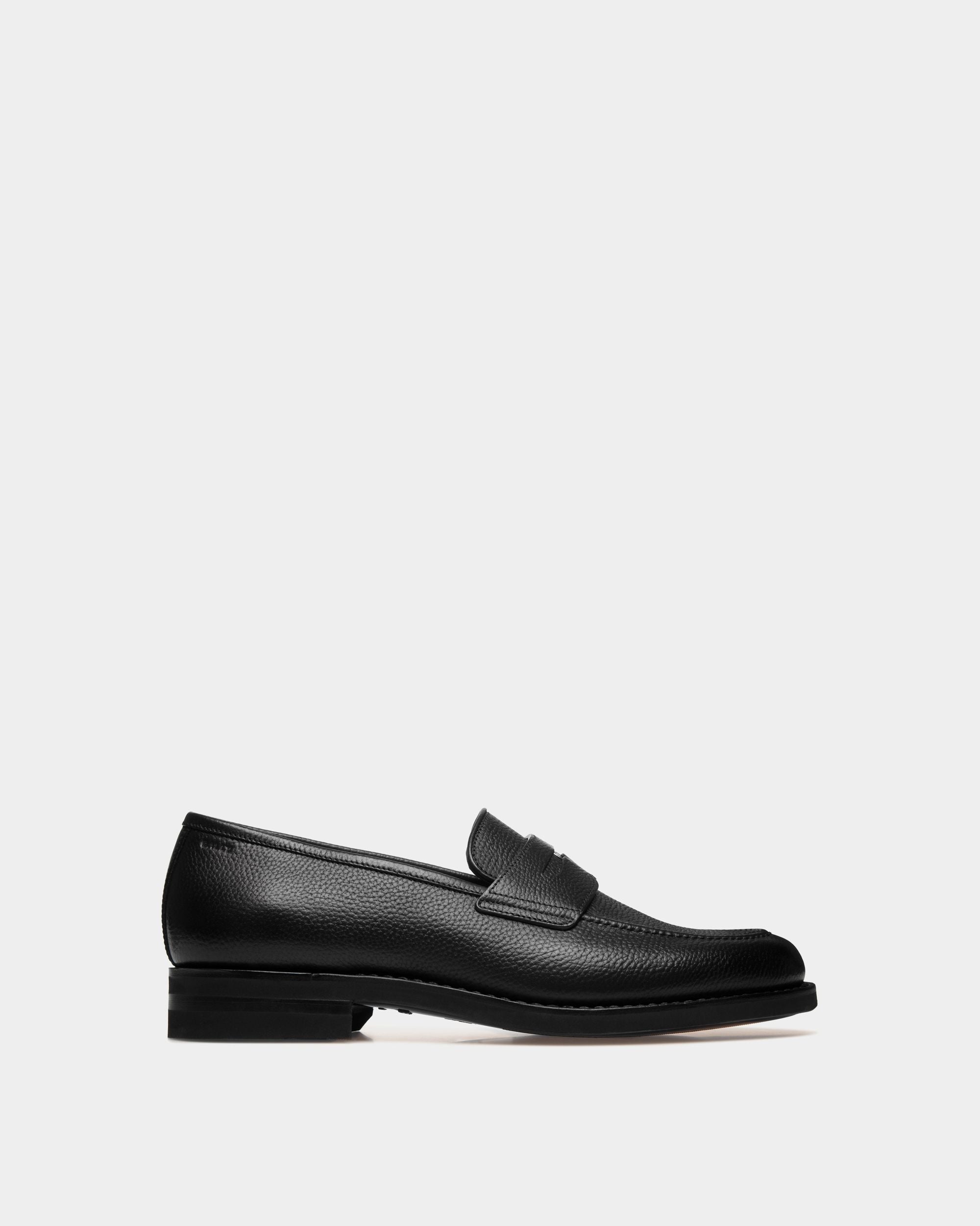 Schoenen Loafer In Black Grained Leather - Men's - Bally - 01