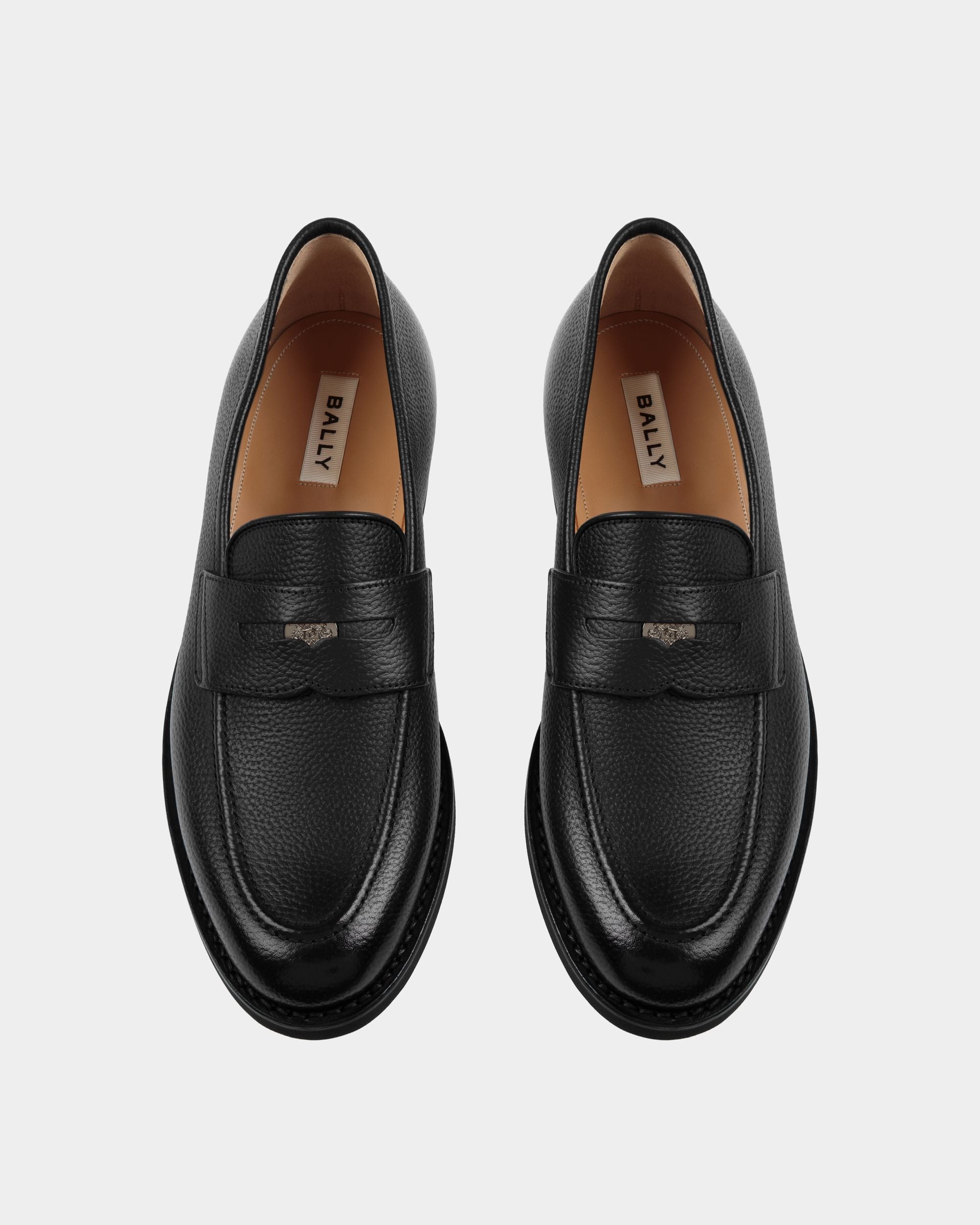 Schoenen Loafer In Black Grained Leather - Men's - Bally - 04