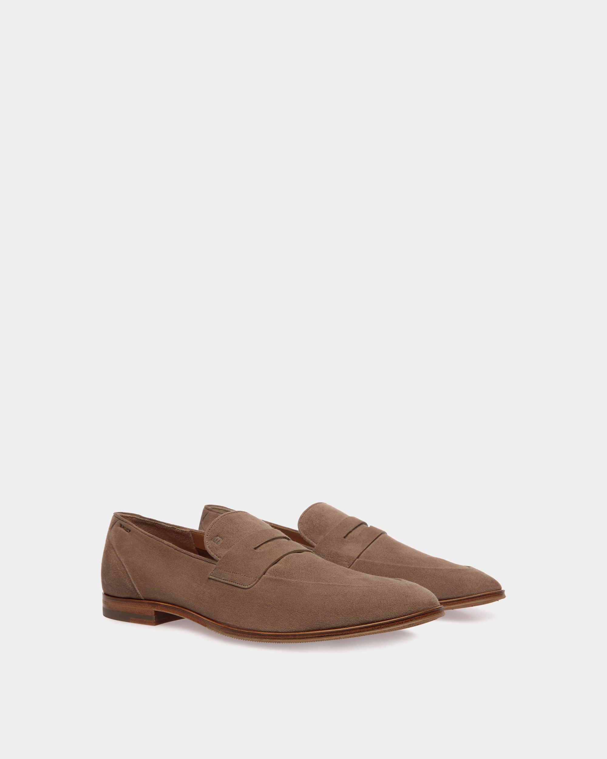 Westminster Loafer In Taupe Suede Leather - Men's - Bally - 02
