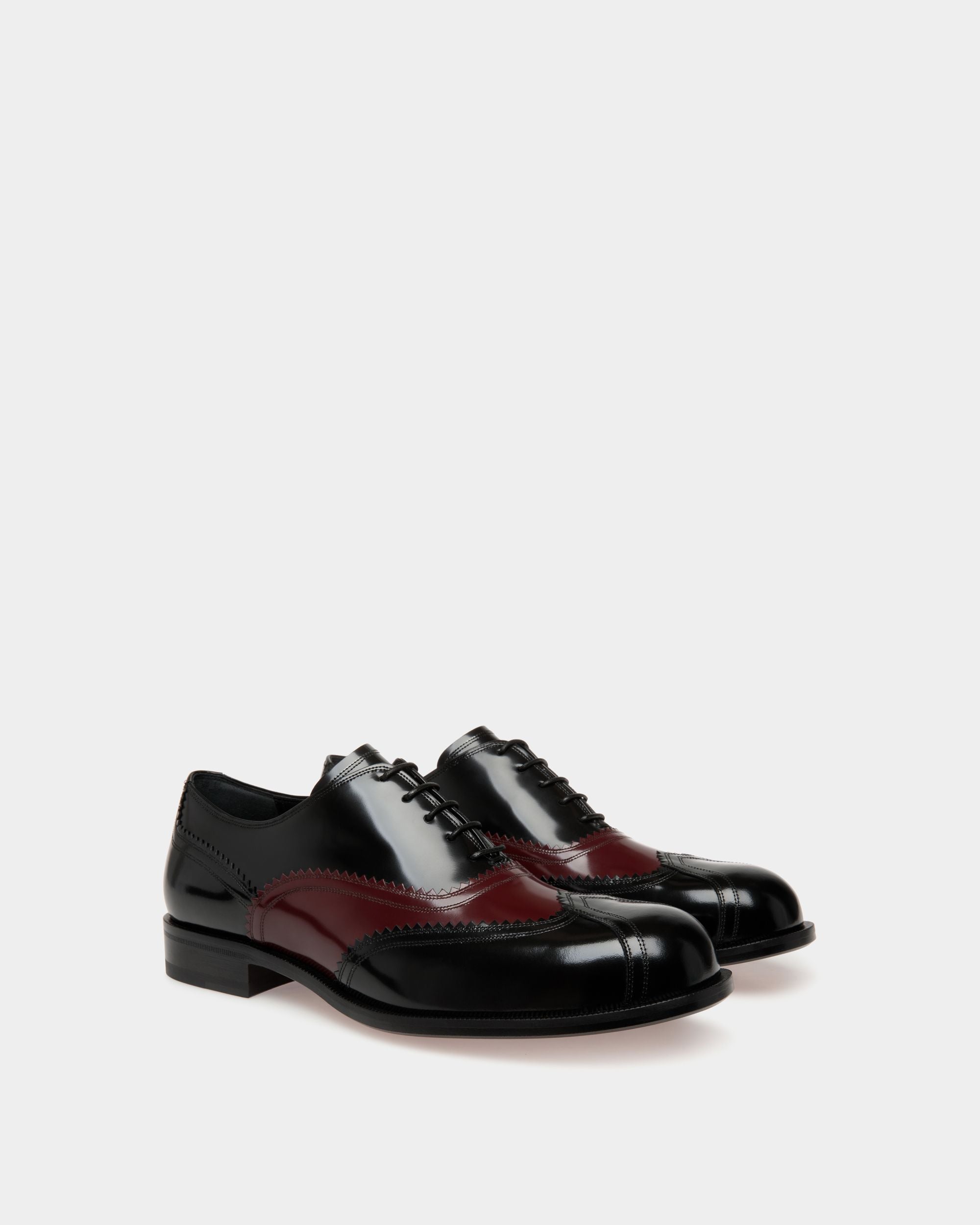 Spiegel Oxford in Black And Deep Burgundy Leather - Men's - Bally - 02