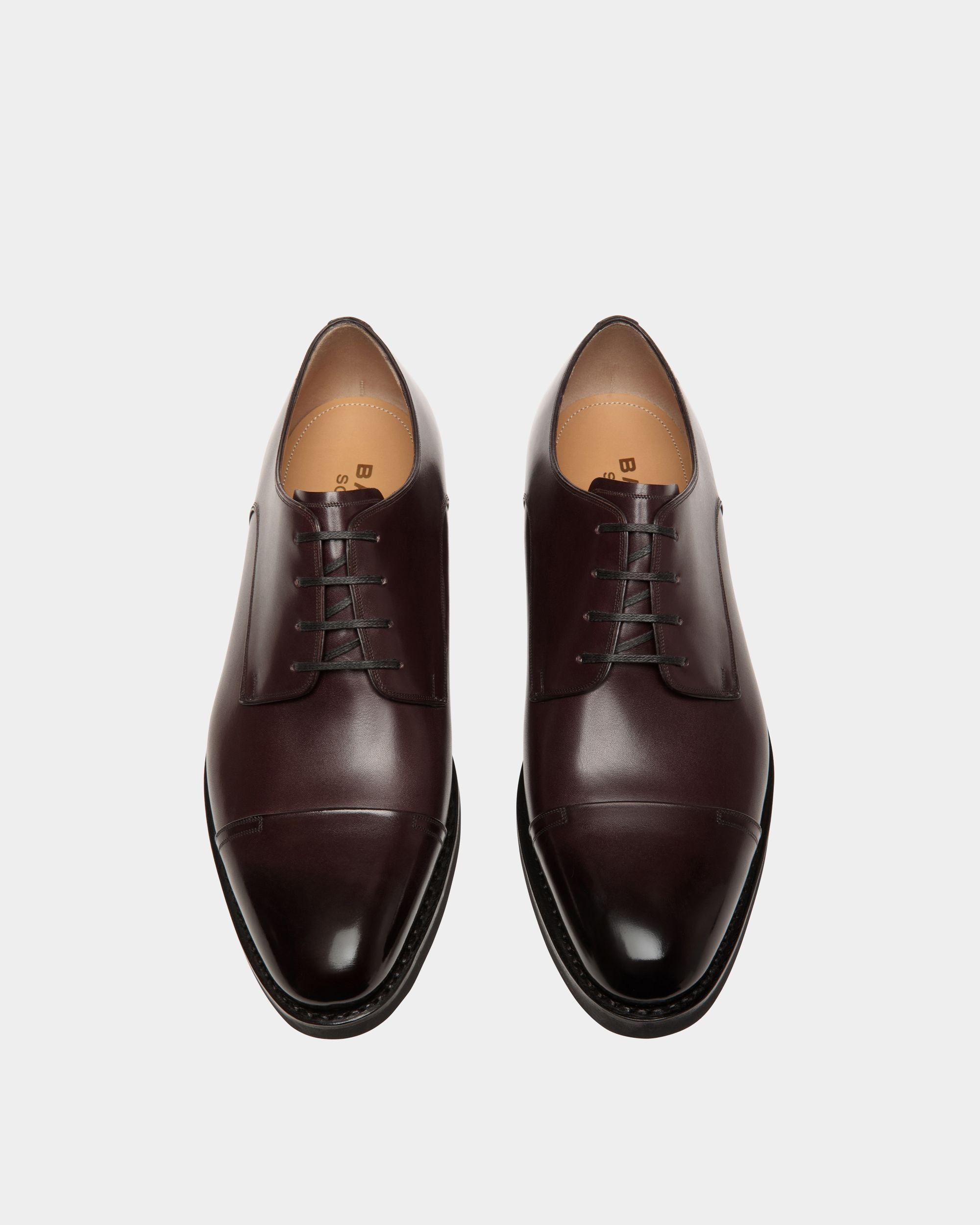 Scribe Un Derby in Deep Burgundy Leather - Hombre - Bally - 04