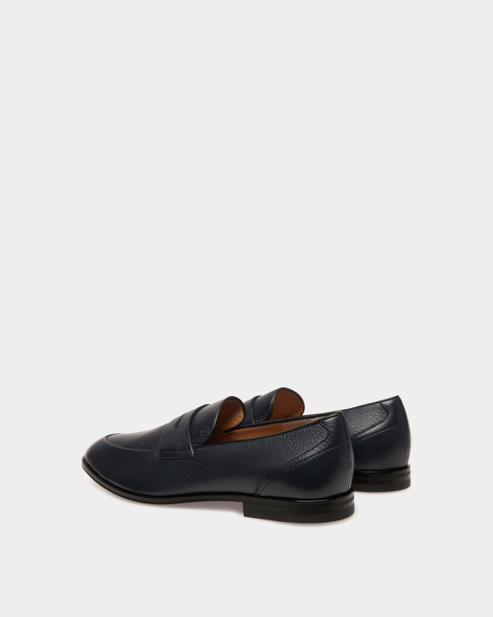Westminster Loafer in Navy Blue Deer Leather - Hombre - Bally - 03