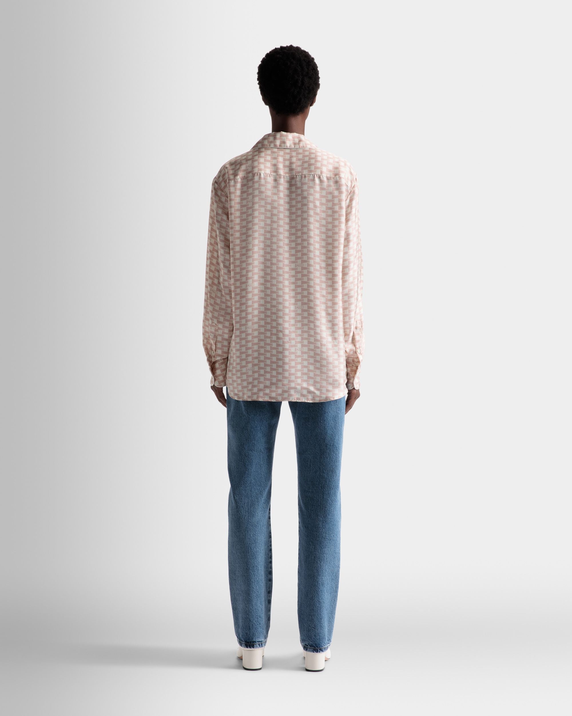 Camisa Con Estampado Pennant De Seda Pétalo Roto - Hombre - Bally - 06