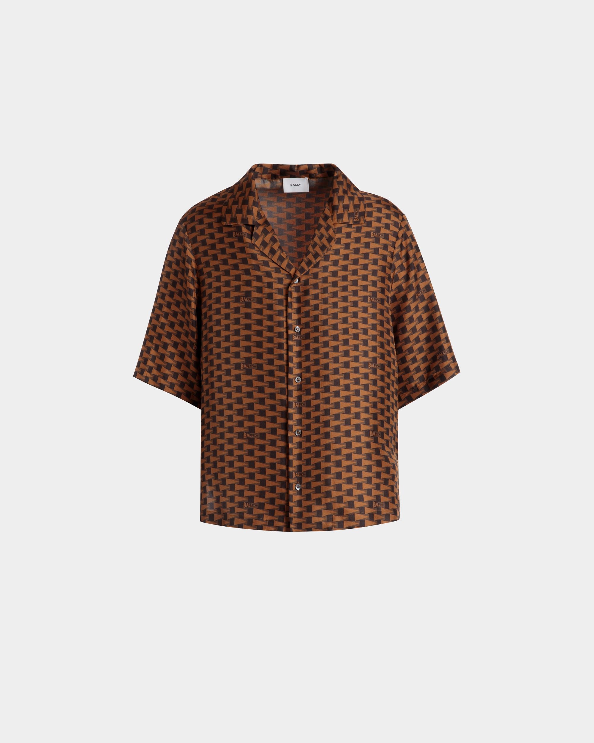 Camisa Pennant De Seda Marrón - Hombre - Bally - 01