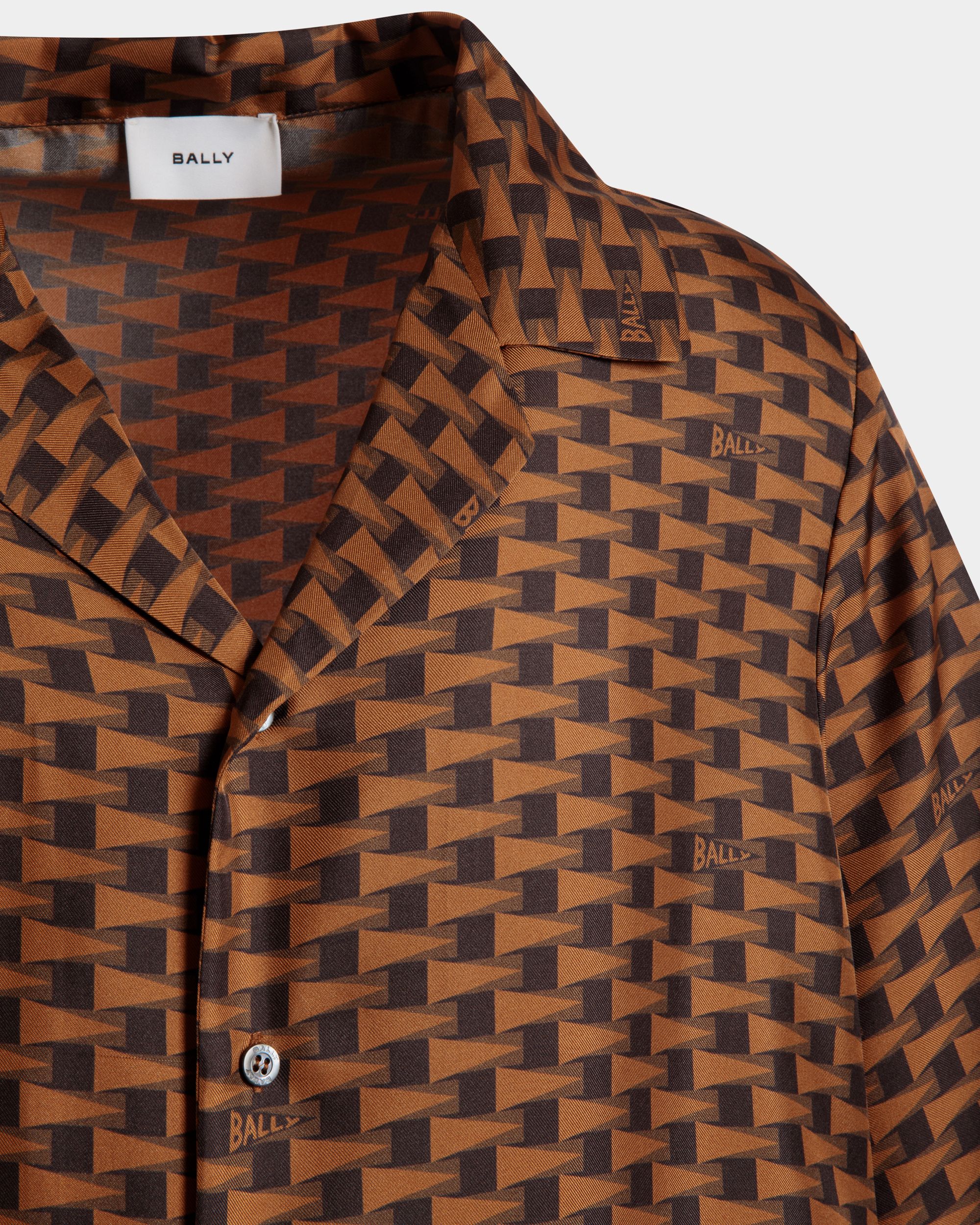 Camisa Pennant De Seda Marrón - Hombre - Bally - 02