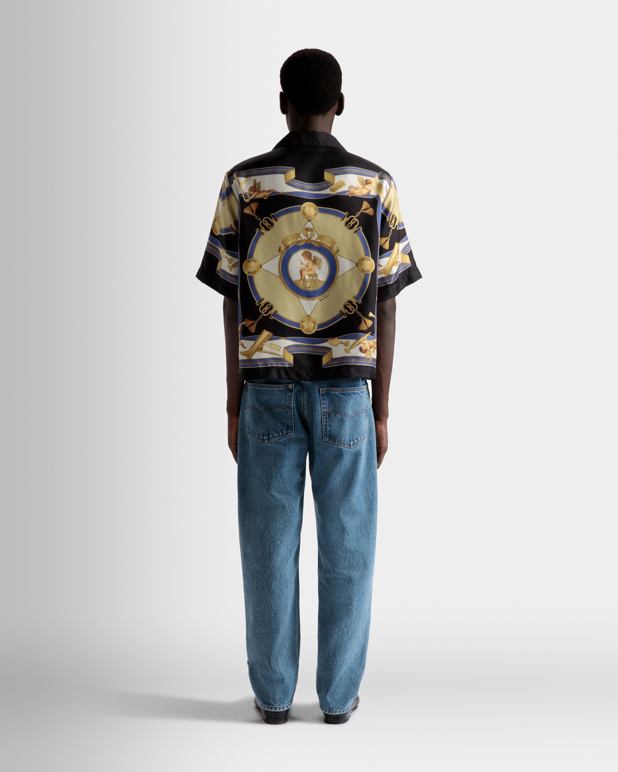 Camisa Bolera Estampada De Seda Negra - Hombre - Bally - 06