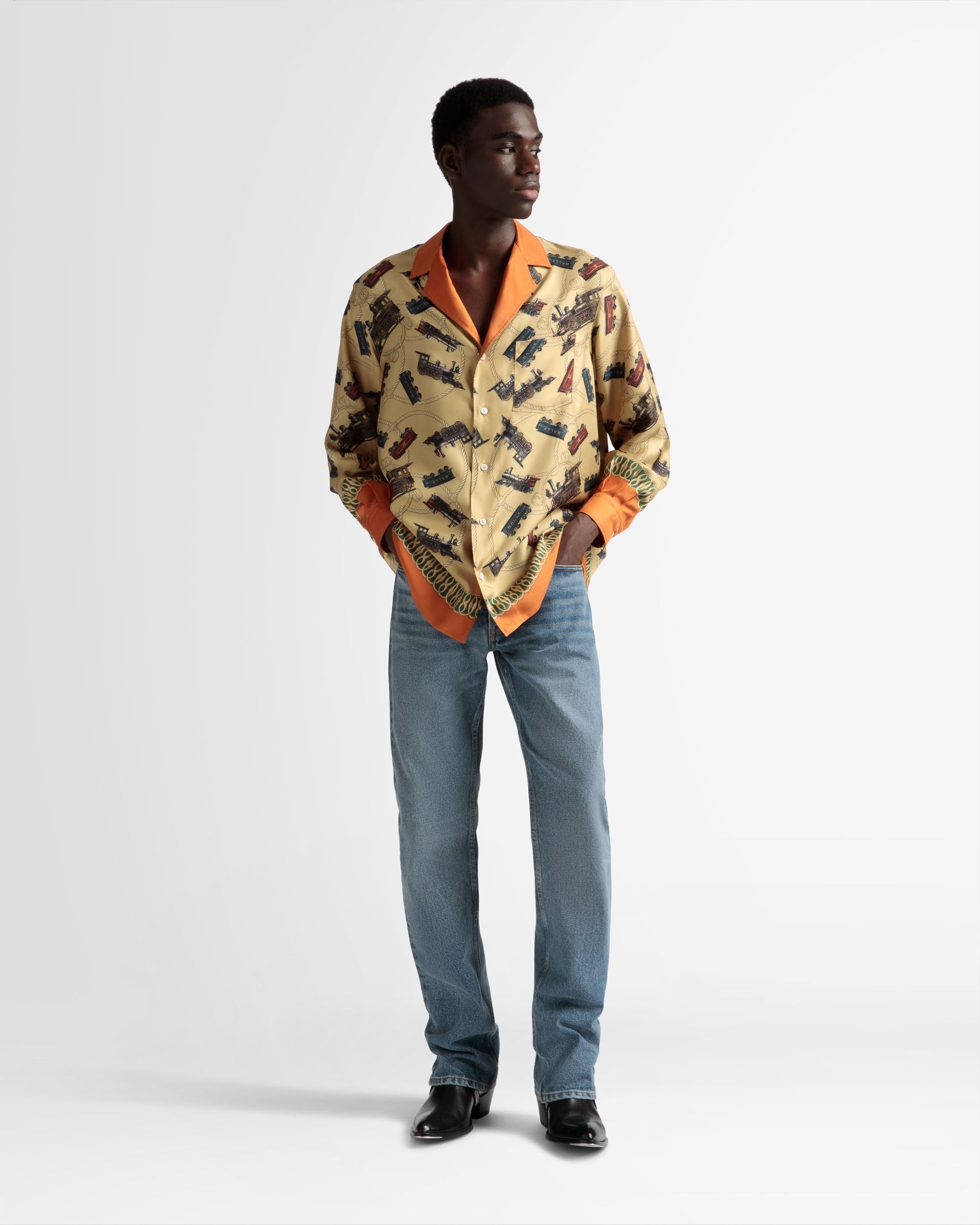 Shirt In Multicolor Silk - Men's - Bally - 02
