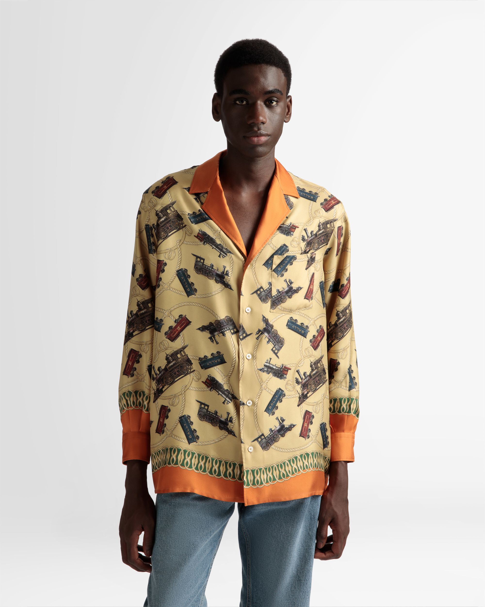 Shirt In Multicolor Silk - Men's - Bally - 03