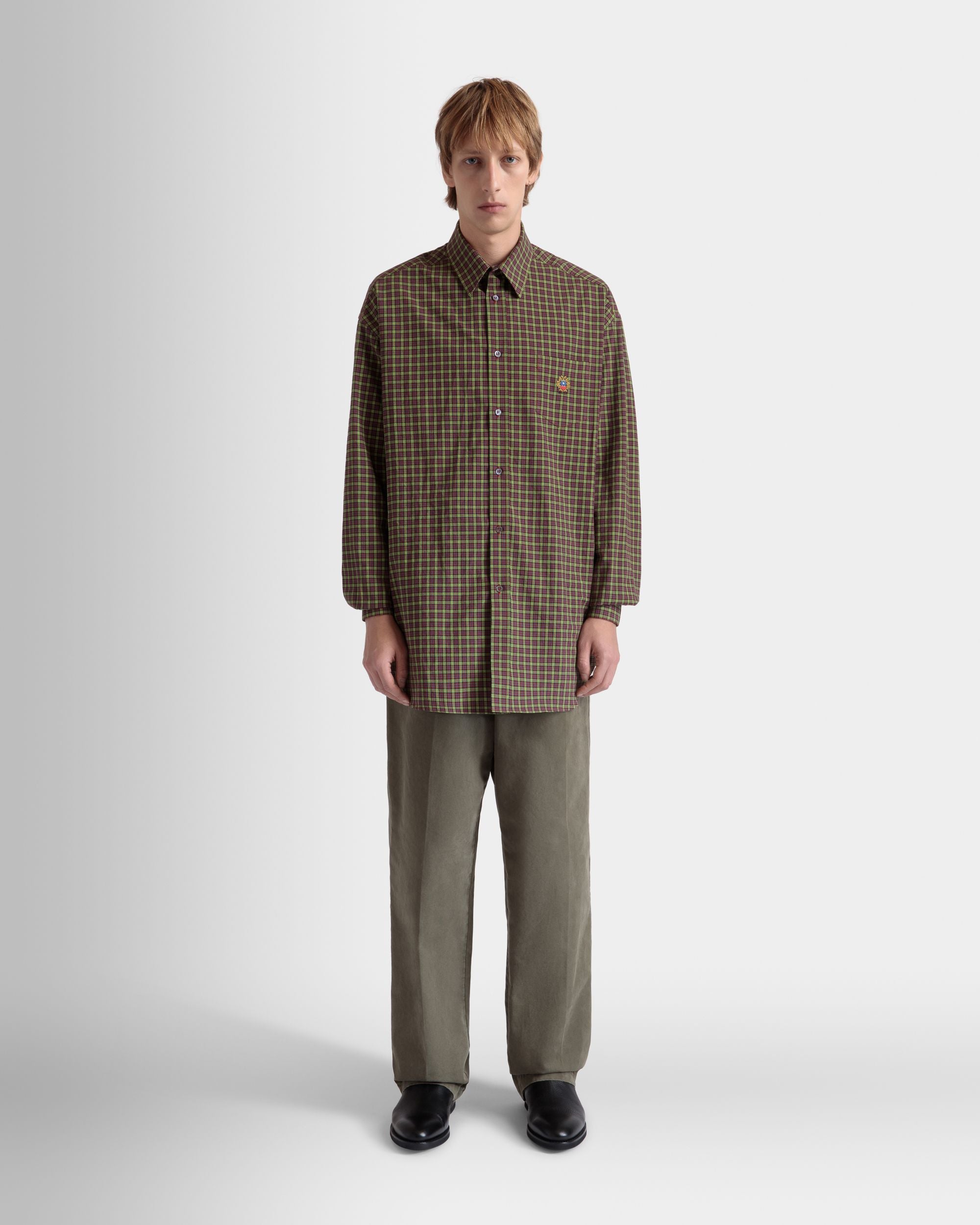 Long Sleeve Shirt With Check Pattern In Multicolor Cotton - Men's - Bally - 02