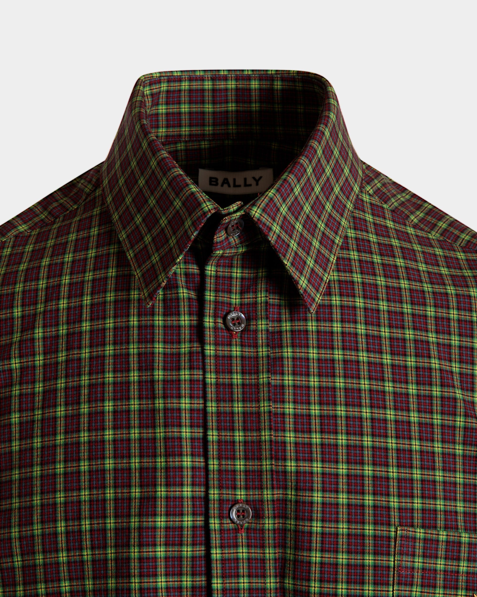 Long Sleeve Shirt With Check Pattern In Multicolor Cotton - Men's - Bally - 05