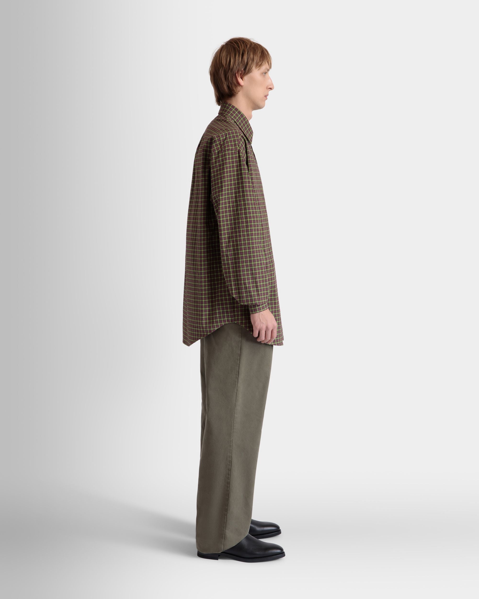 Long Sleeve Shirt With Check Pattern In Multicolor Cotton - Men's - Bally - 06