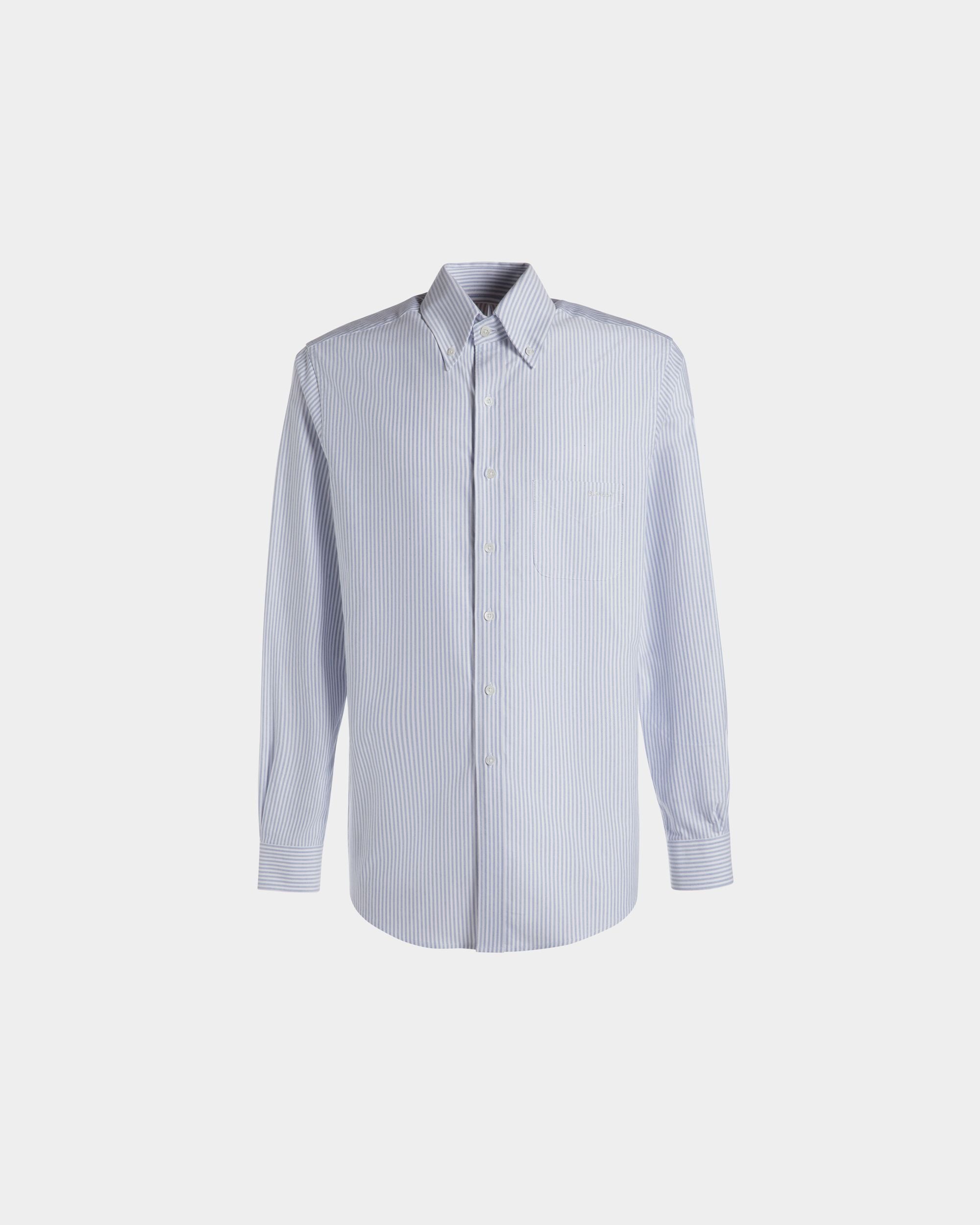 Camisa De Manga Larga Regular De Algodón Light Blue - Hombre - Bally - 01