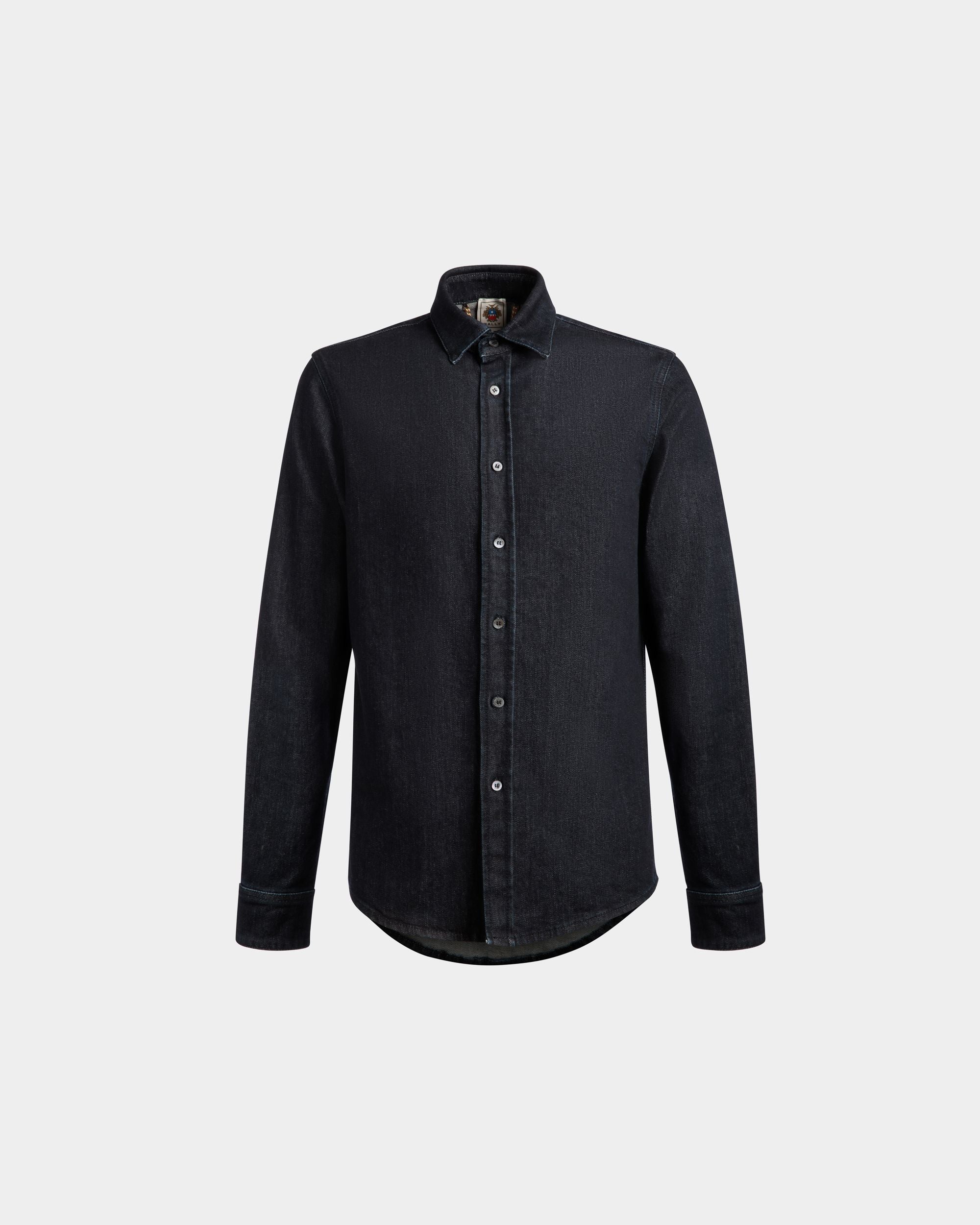 Camisa De Manga Larga Adrien Brody Travel Collection De Mezcla De Algodón Navy Blue - Hombre - Bally - 01