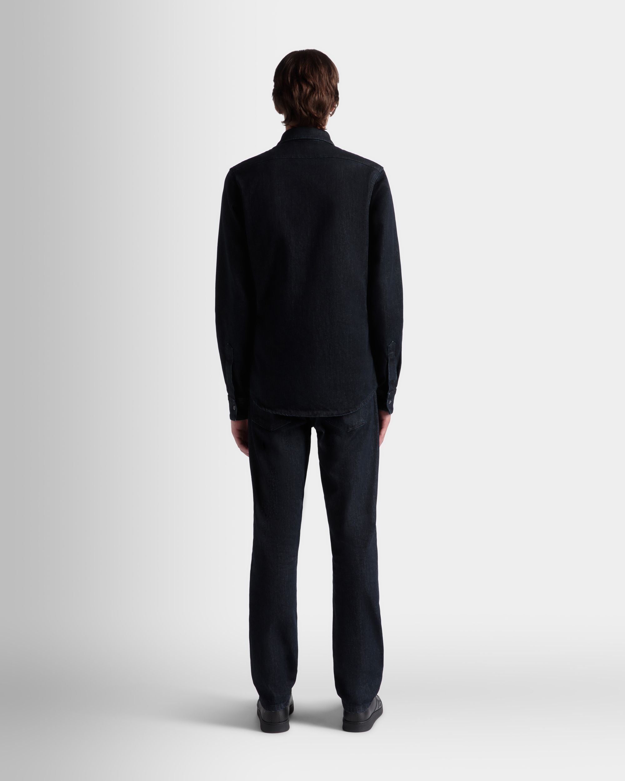 Camisa De Manga Larga Adrien Brody Travel Collection De Mezcla De Algodón Navy Blue - Hombre - Bally - 08
