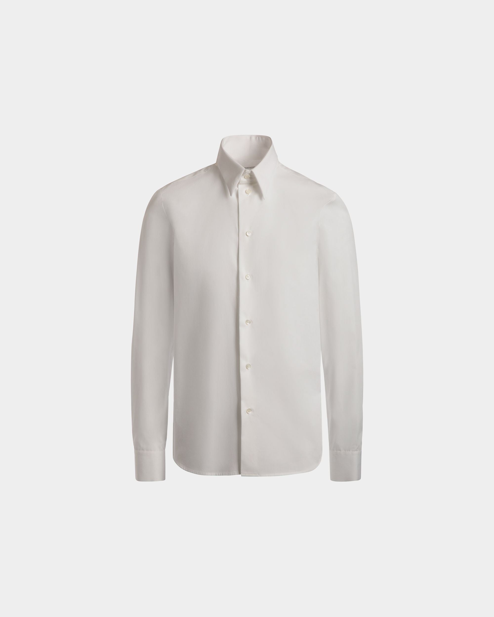 Camisa De Manga Larga De Algodón Blanco - Hombre - Bally - 01