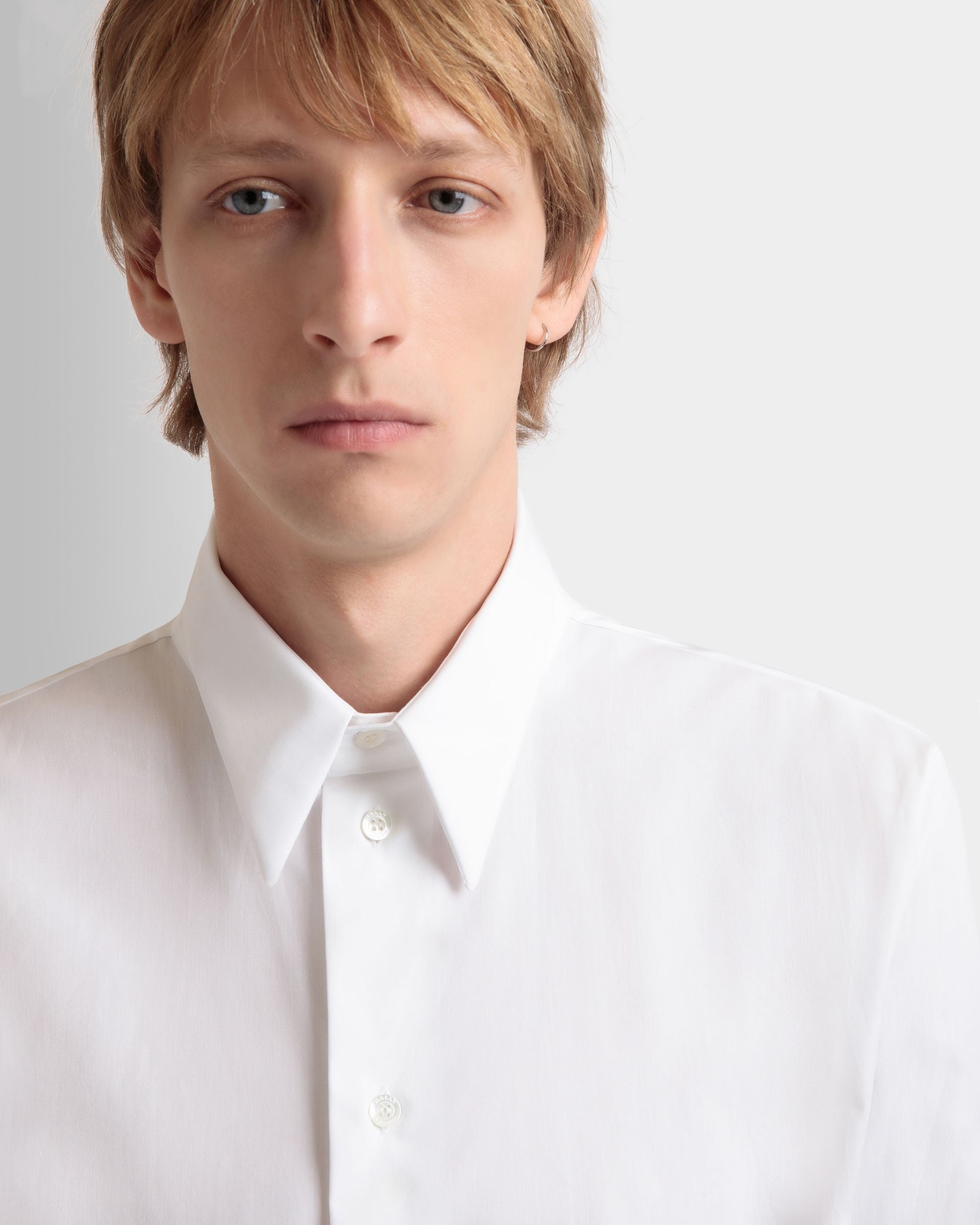 Camisa De Manga Larga De Algodón Blanco - Hombre - Bally - 03