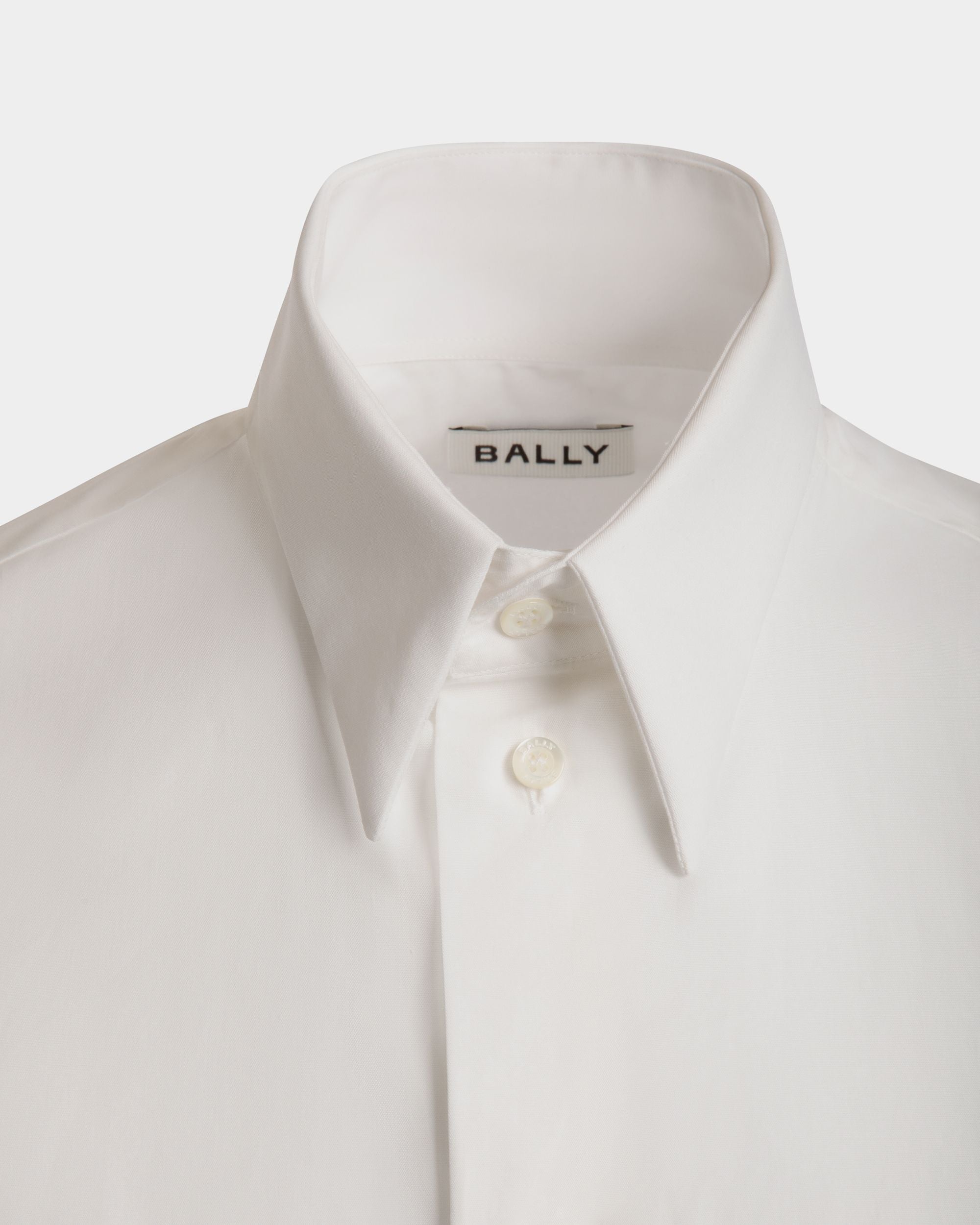 Camisa De Manga Larga De Algodón Blanco - Hombre - Bally - 04