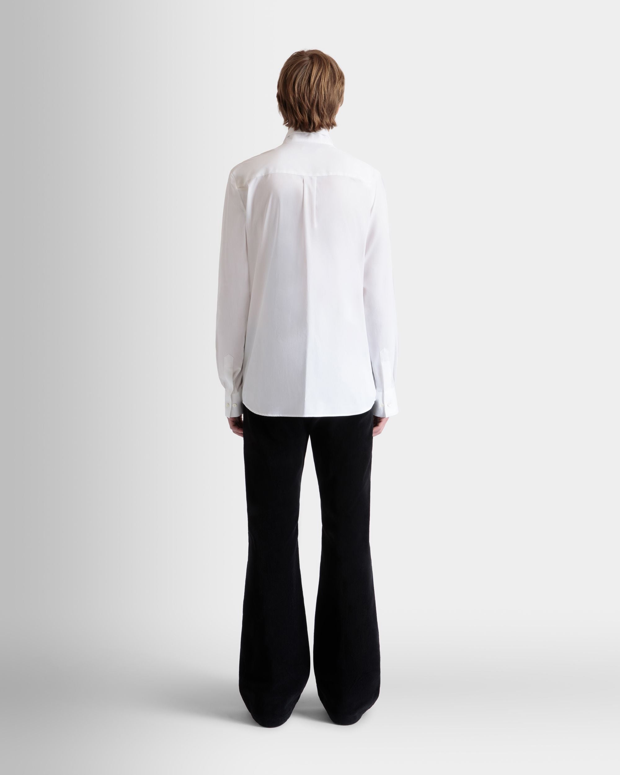 Camisa De Manga Larga De Algodón Blanco - Hombre - Bally - 07