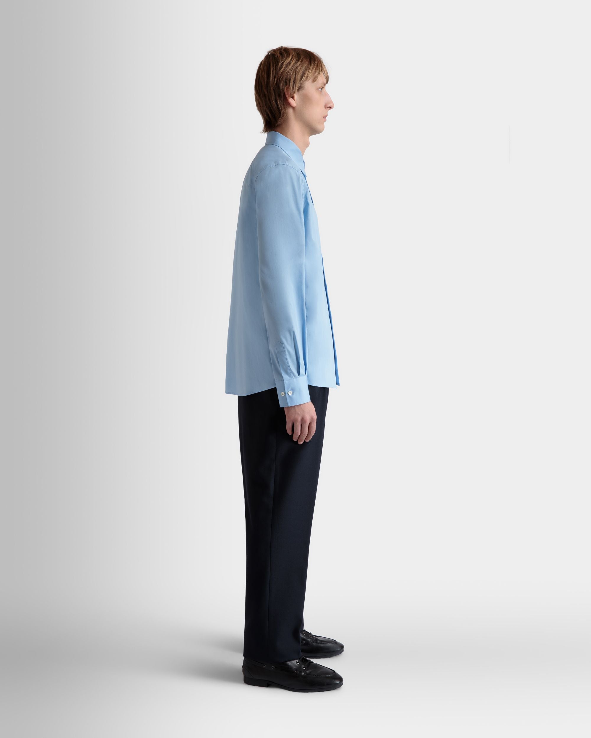 Camisa De Manga Larga De Algodón Light Blue - Hombre - Bally - 05