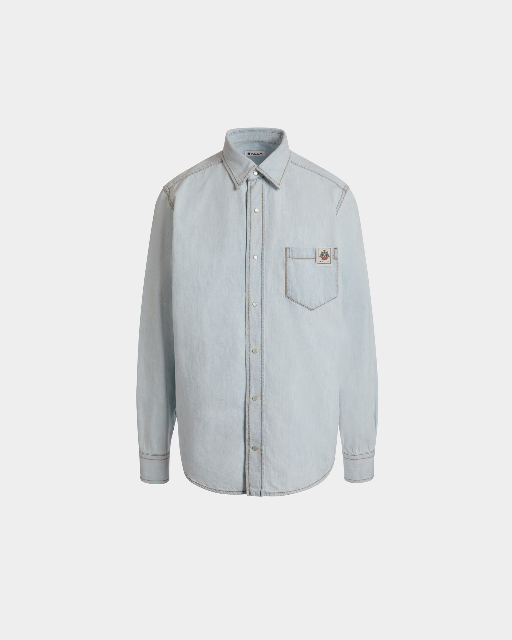 Camisa De Manga Larga De Algodón Light Blue - Hombre - Bally - 01