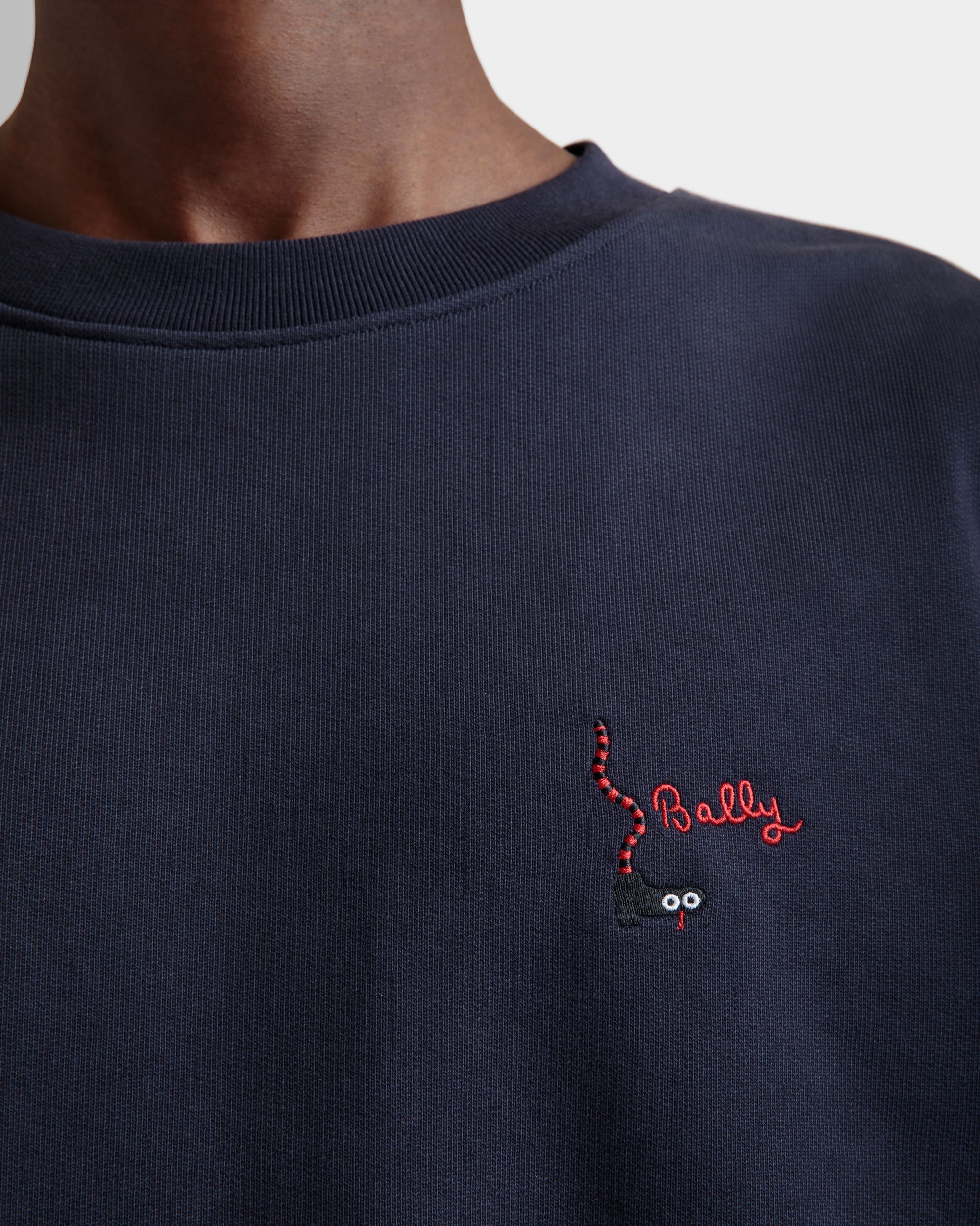 Sudadera De Cuello Redondo De Algodón Navy Blue - Hombre - Bally - 03