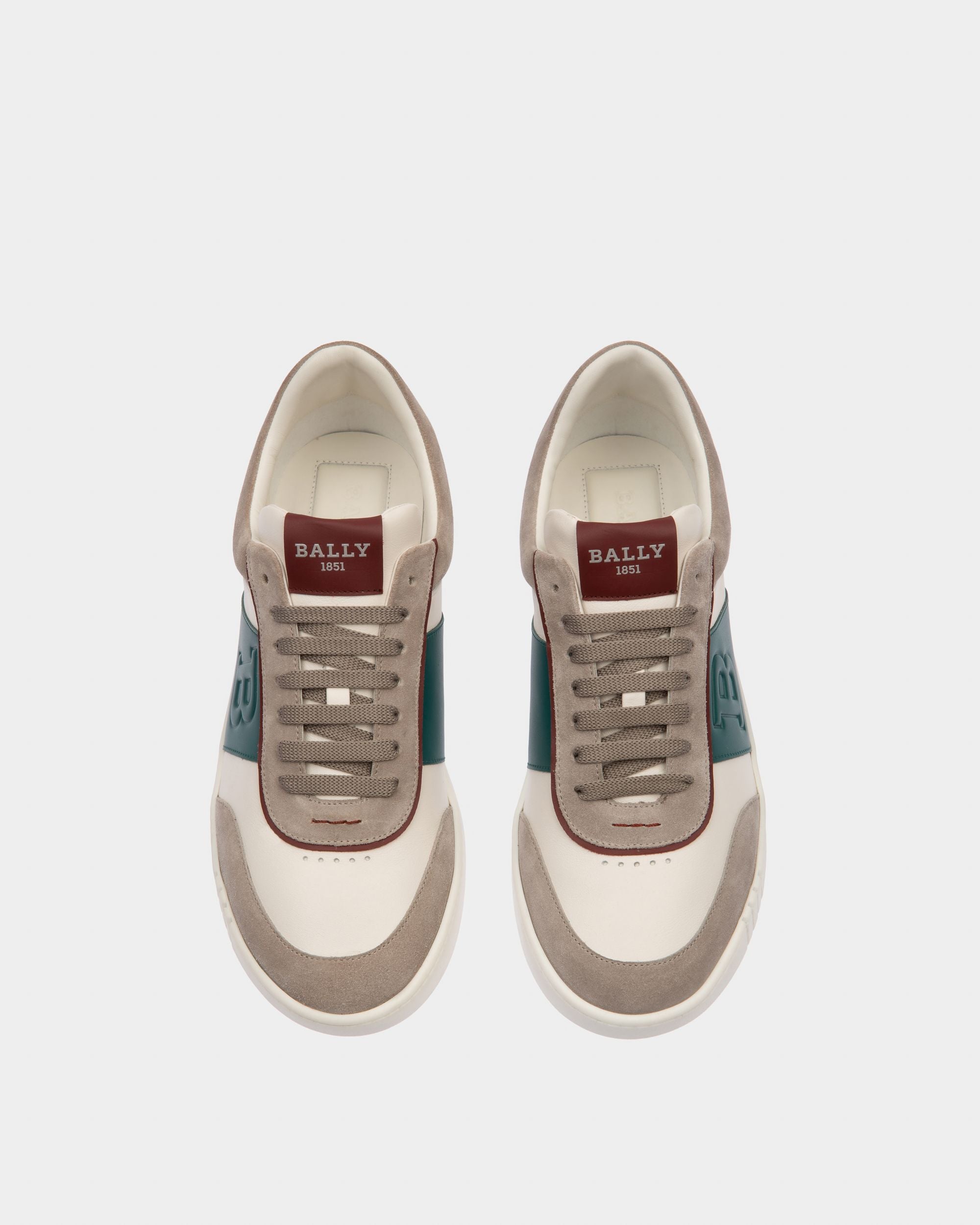 Wallys Zapatillas En Cuero Y Ante De Color Blanco Y Gris - Hombre - Bally - 02