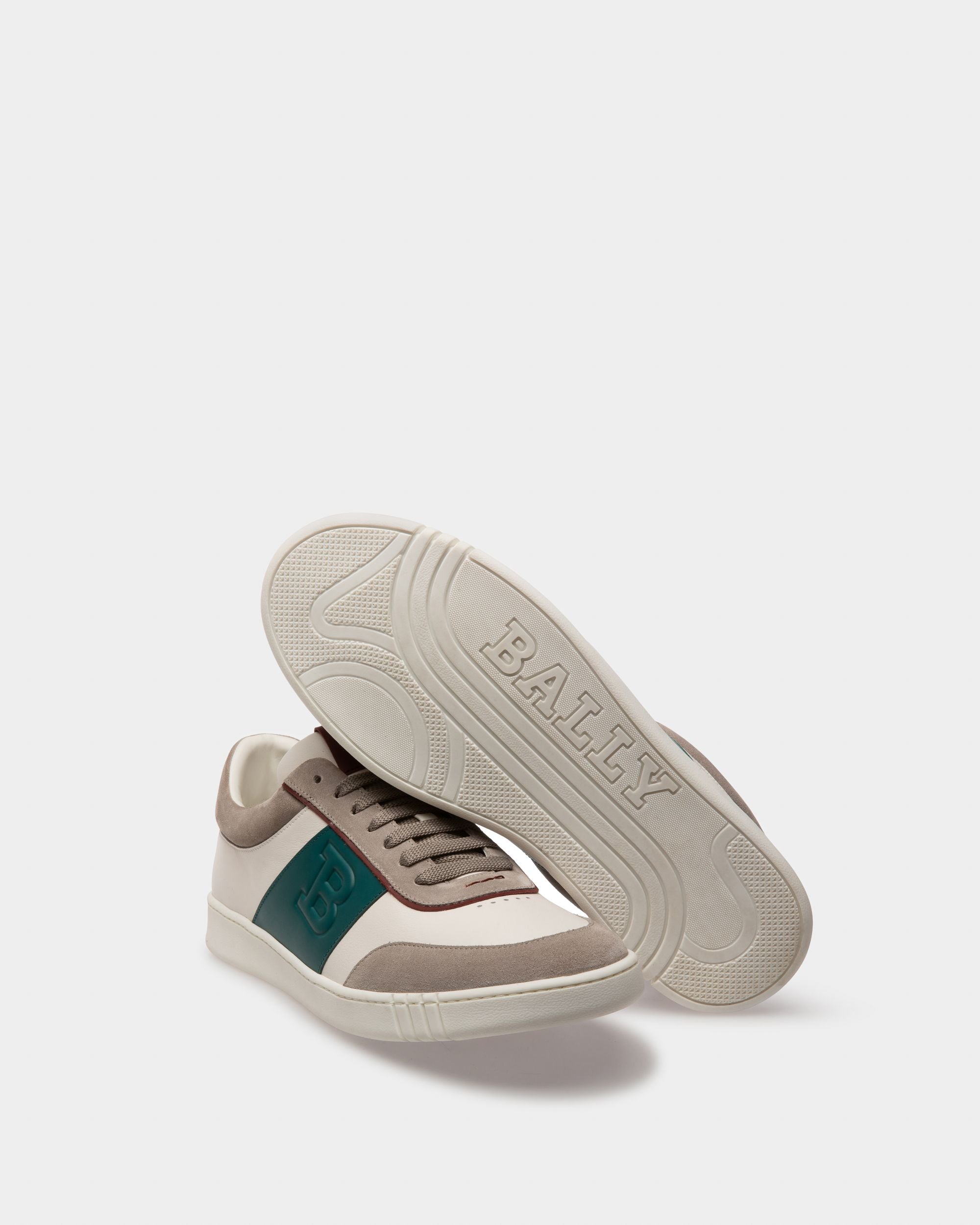 Wallys Zapatillas En Cuero Y Ante De Color Blanco Y Gris - Hombre - Bally - 05