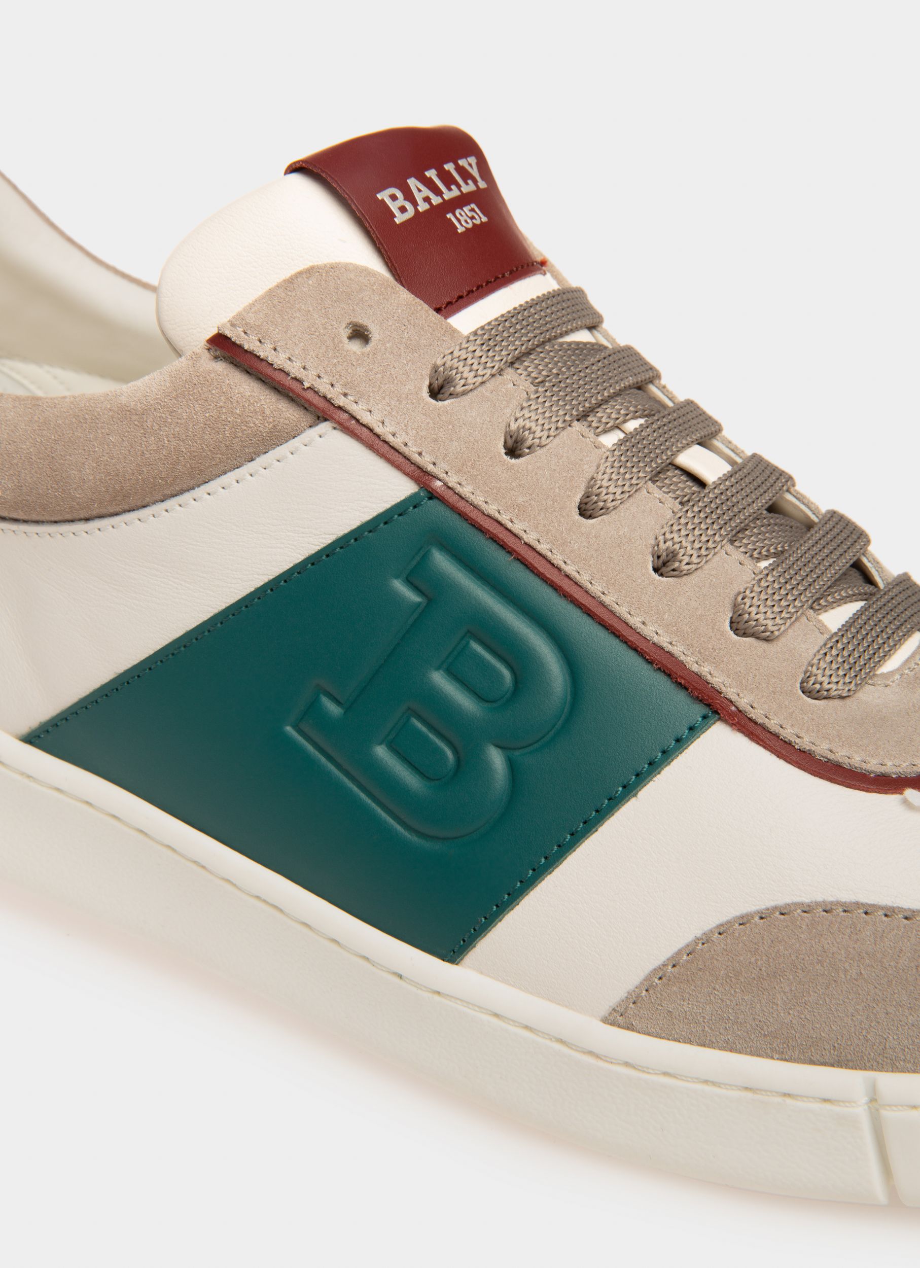 Wallys Zapatillas En Cuero Y Ante De Color Blanco Y Gris - Hombre - Bally - 06