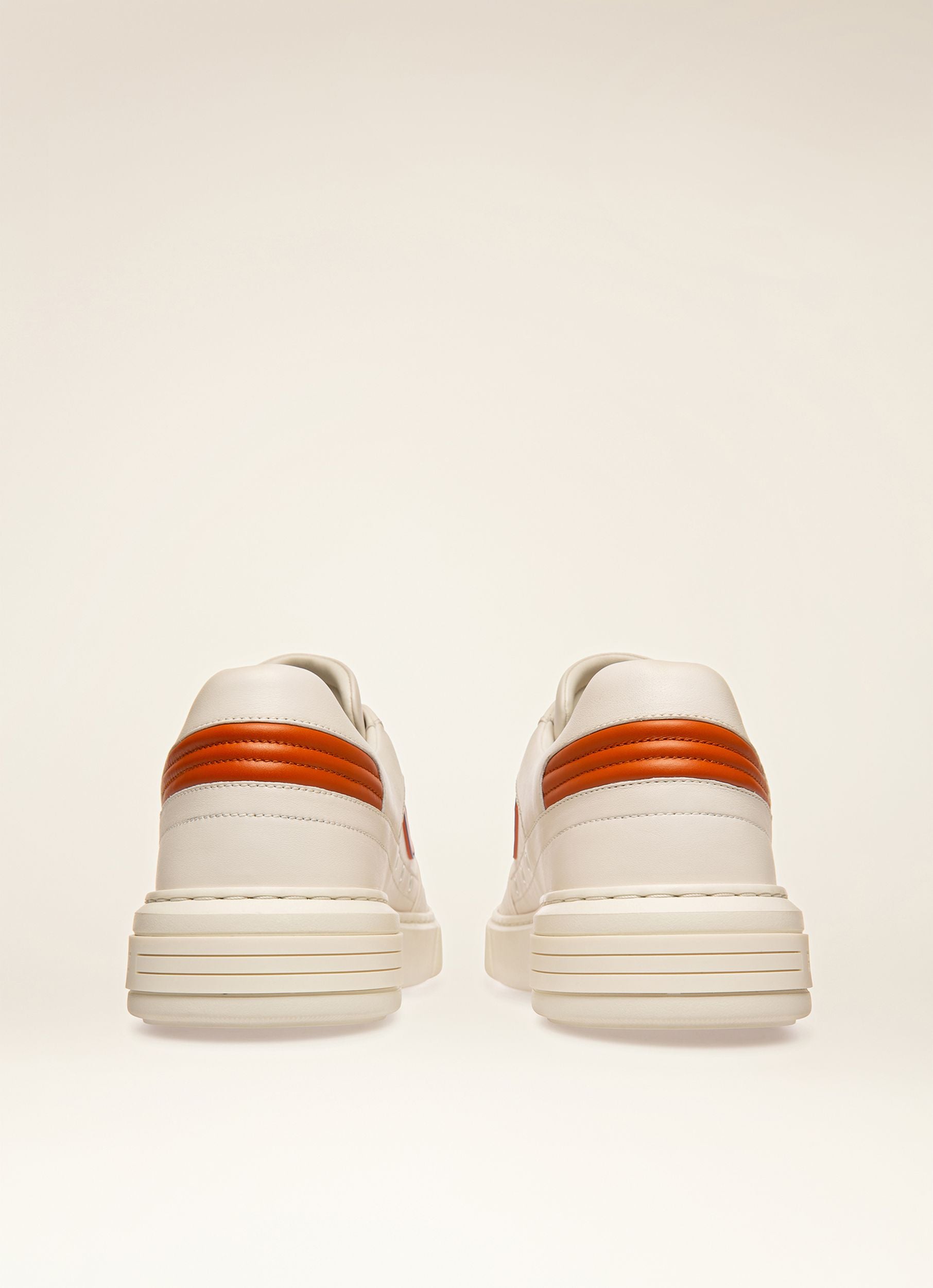 Triumph Leather Sneakers In White & Orange - Men's - Bally - 03