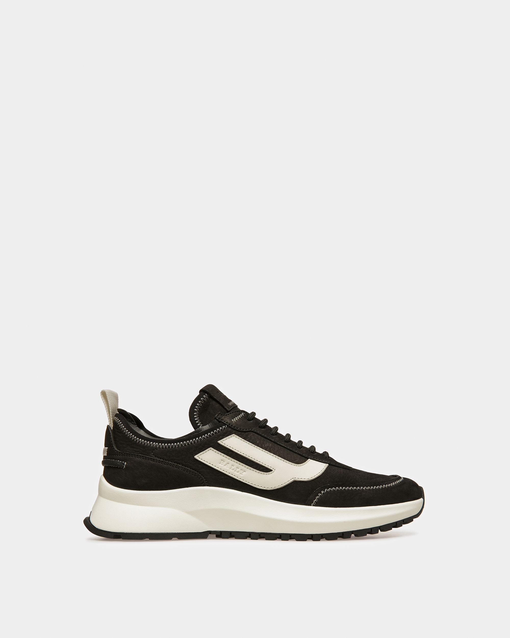 Darys Leather Sneakers In Black And Dusty White - Men's - Bally - 01
