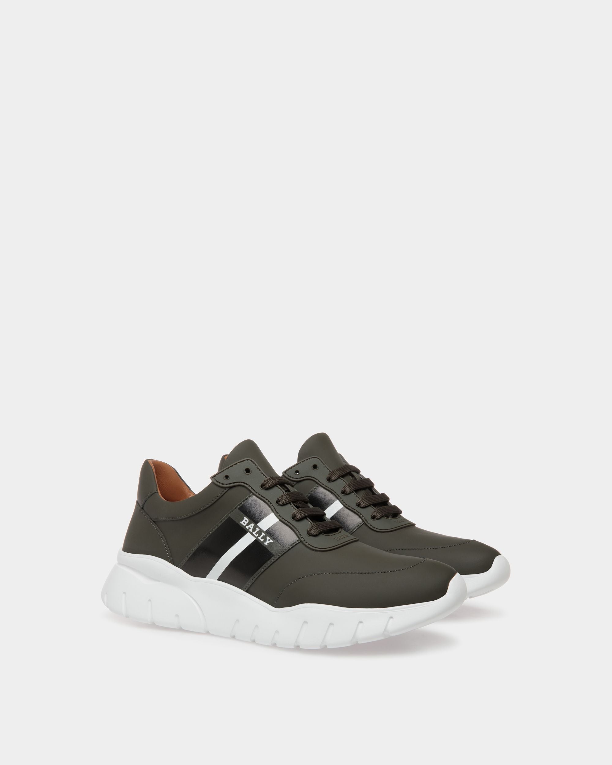 Sneaker in Green Leather - Men's - Bally - 02